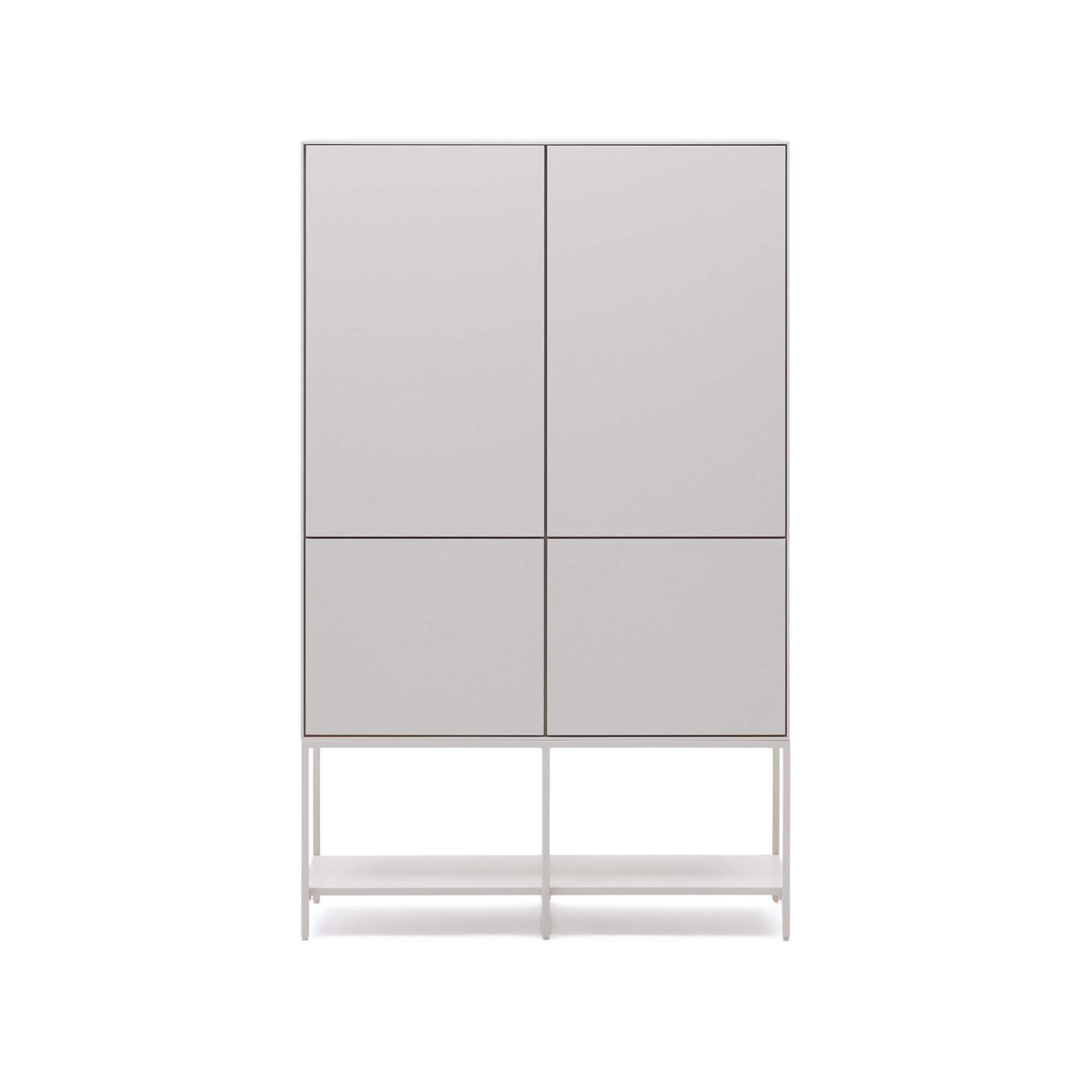 Kave Home Vedrana Høj Skænk       Låger Hvid Mdf Og Stål  97 5x40