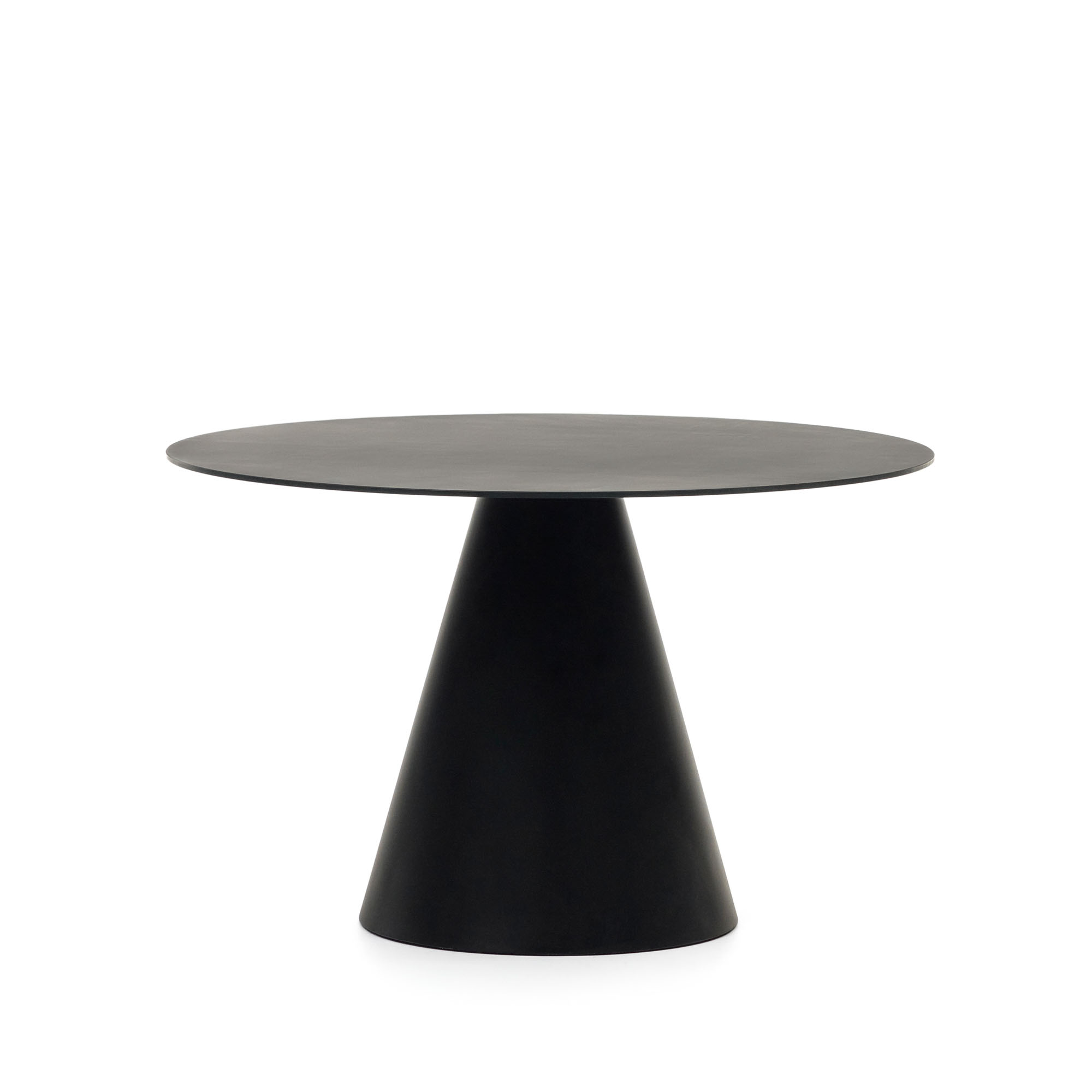 Kave Home Wilshire Spisebord  Rund Mat Sort Glas Og Metal  ø120
