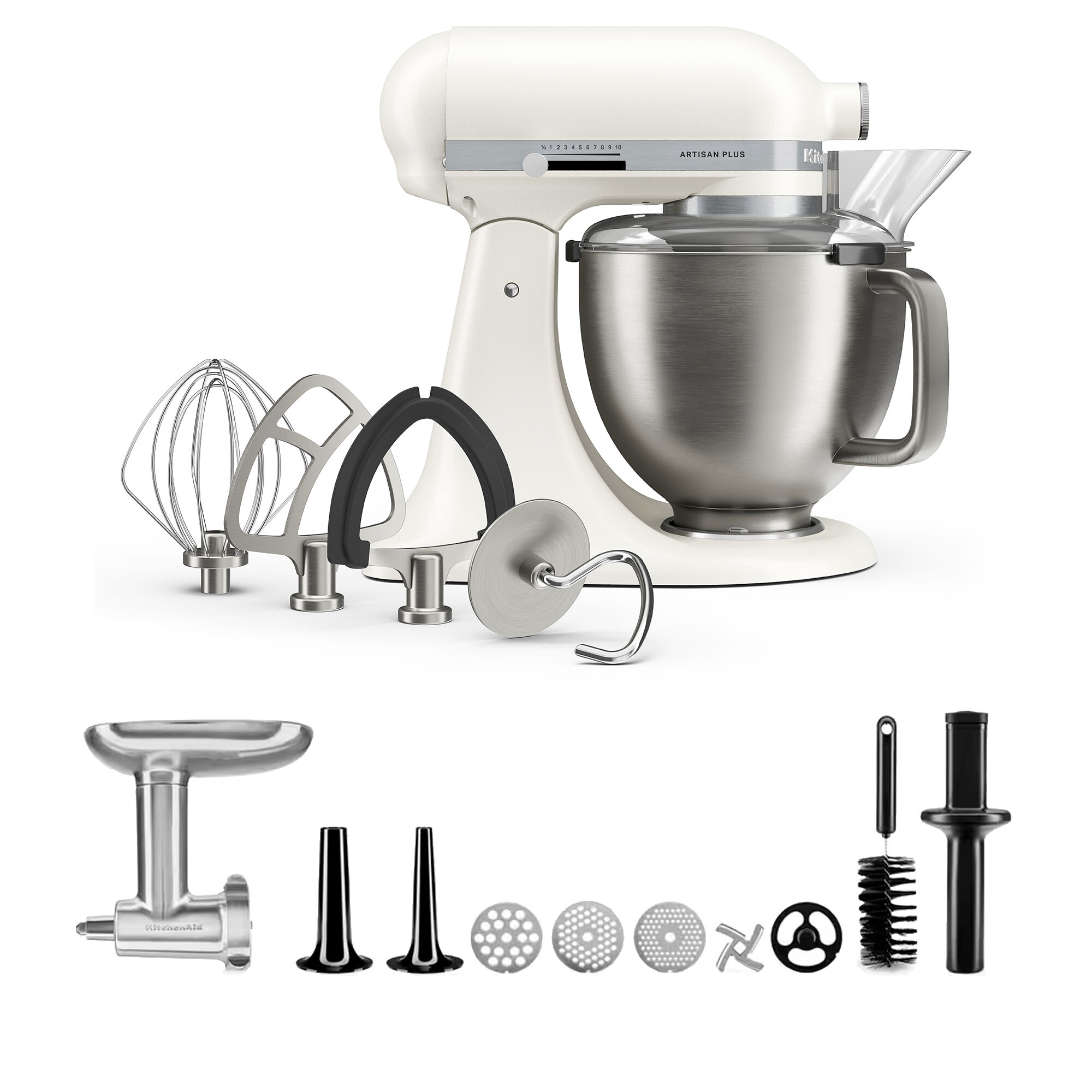 Kitchenaid Artisan Plus Køkkenmaskine Med Kødkværn      Liter  Porcelain White