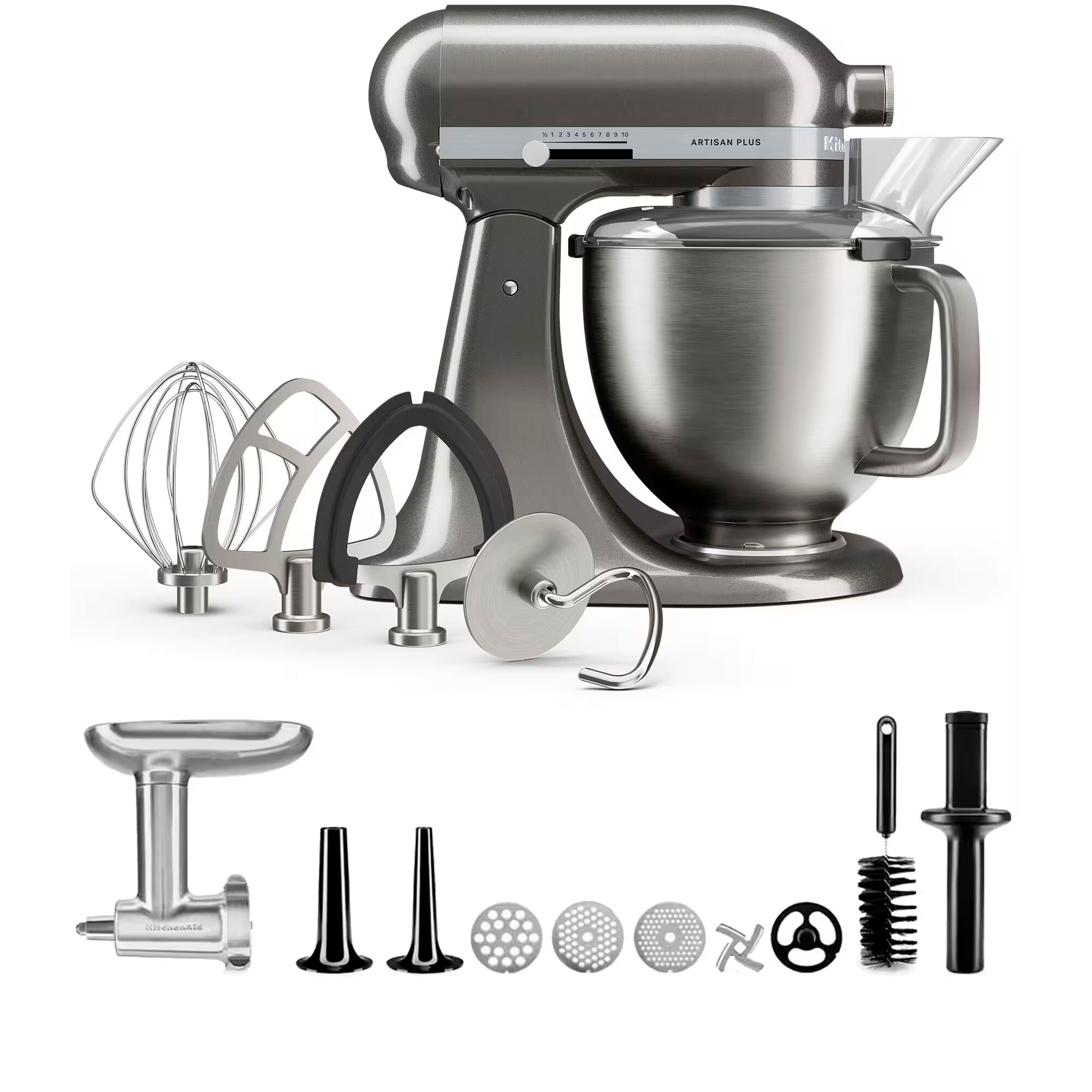 Kitchenaid Artisan Plus     Liter Med Kødkværn  Medallion Silver
