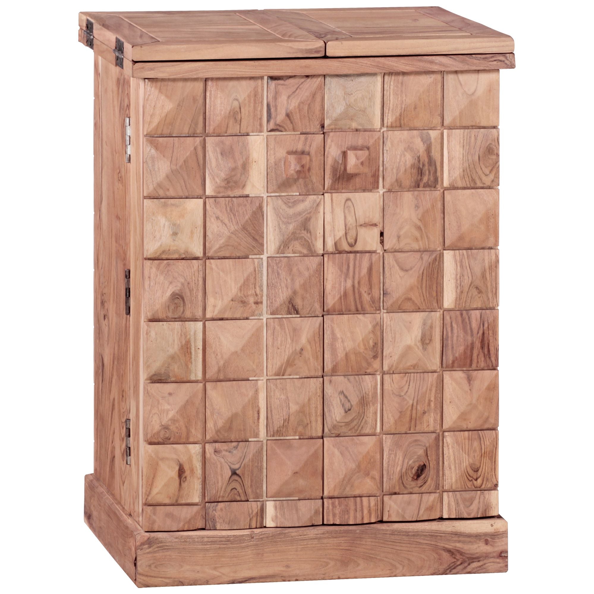 Kommode Massivt Træ 65x91x50 Cm Med Foldbar Vinbar  Lille Moderne Bar  Barskab Med Døre  Med Opbevaringsplads Til Flasker Og Glas