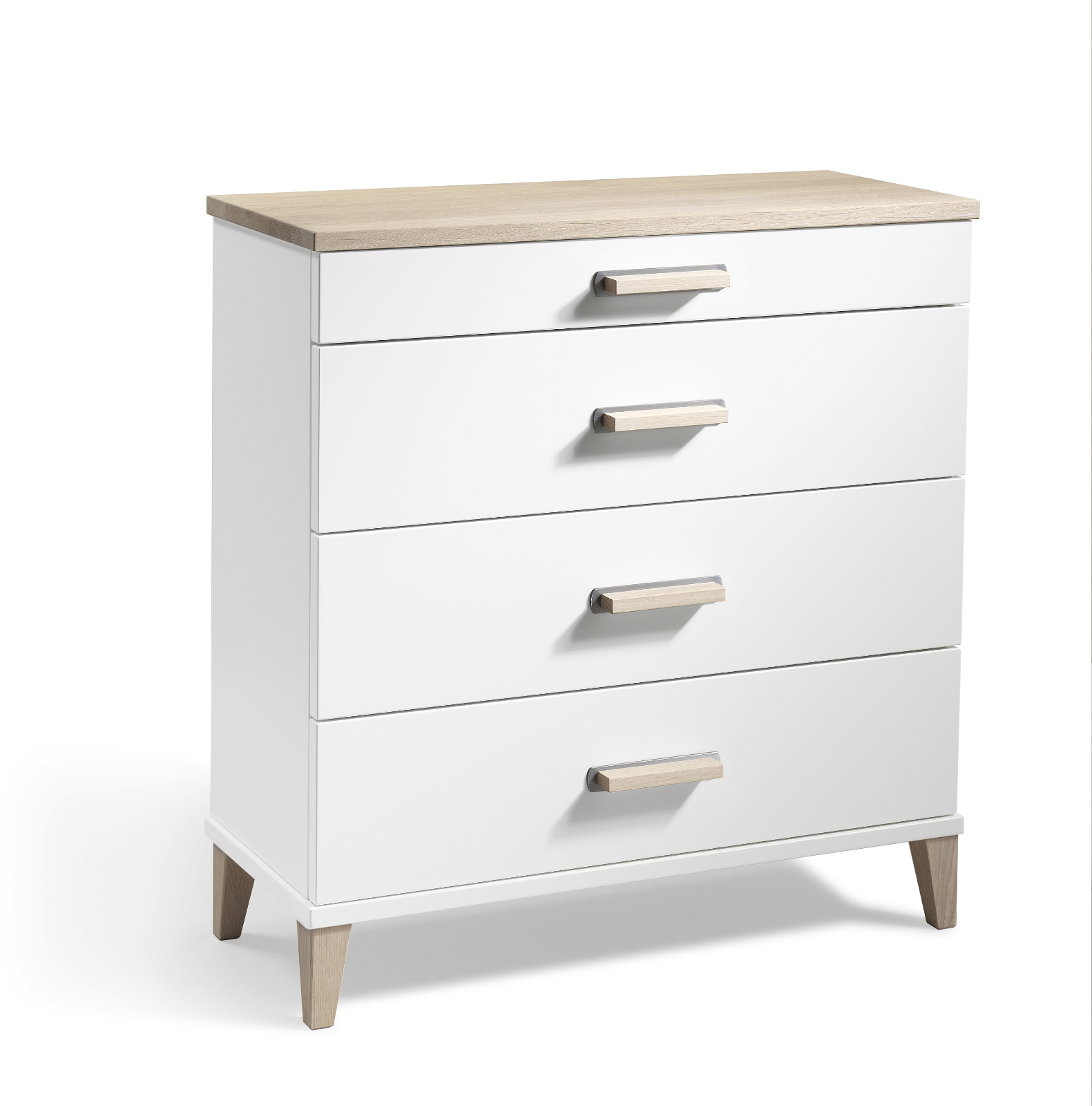 Kommode Oscarssons Möbel Malva   Hvidlakeret   Hvidolieret Egetræ    Skuffer  H76ã B70ã D31 Cm