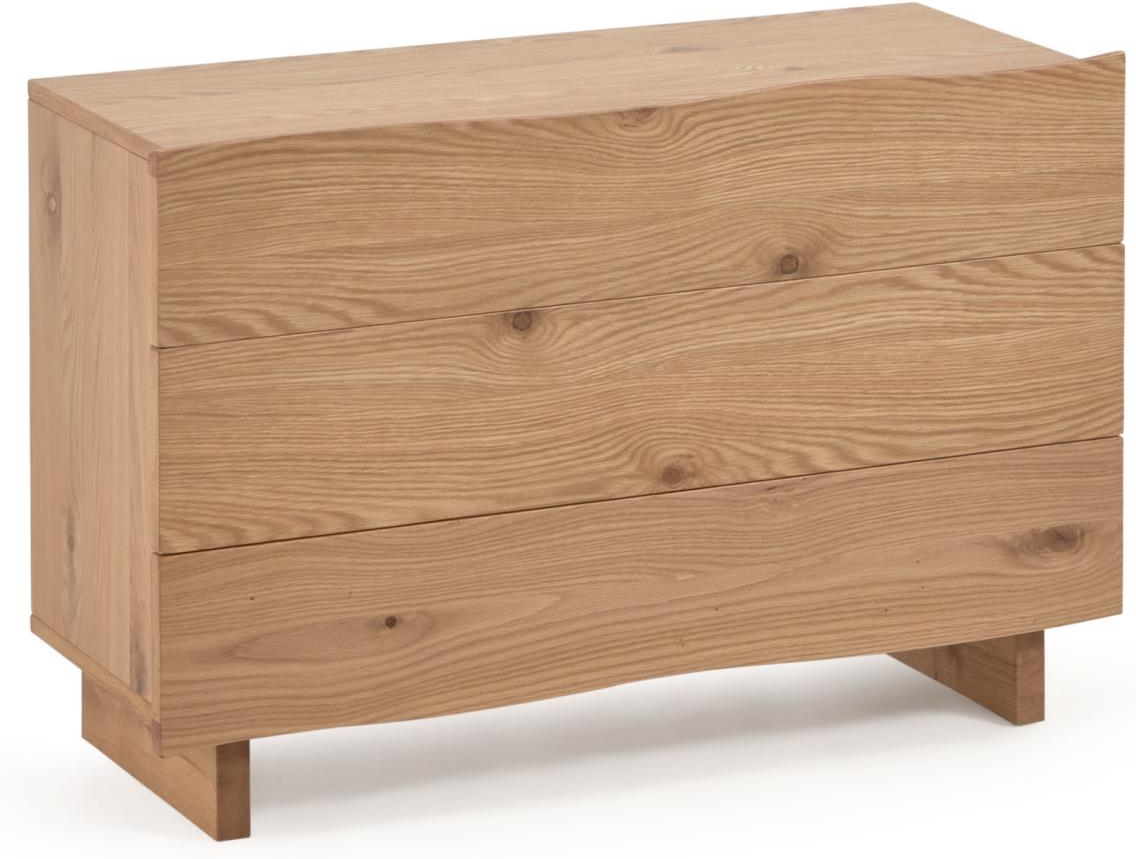 Kommode Rasha Fra Kave Home   Rustik Kolonial Naturfinér    Skuffer  H73ã B104ã D41 Cm