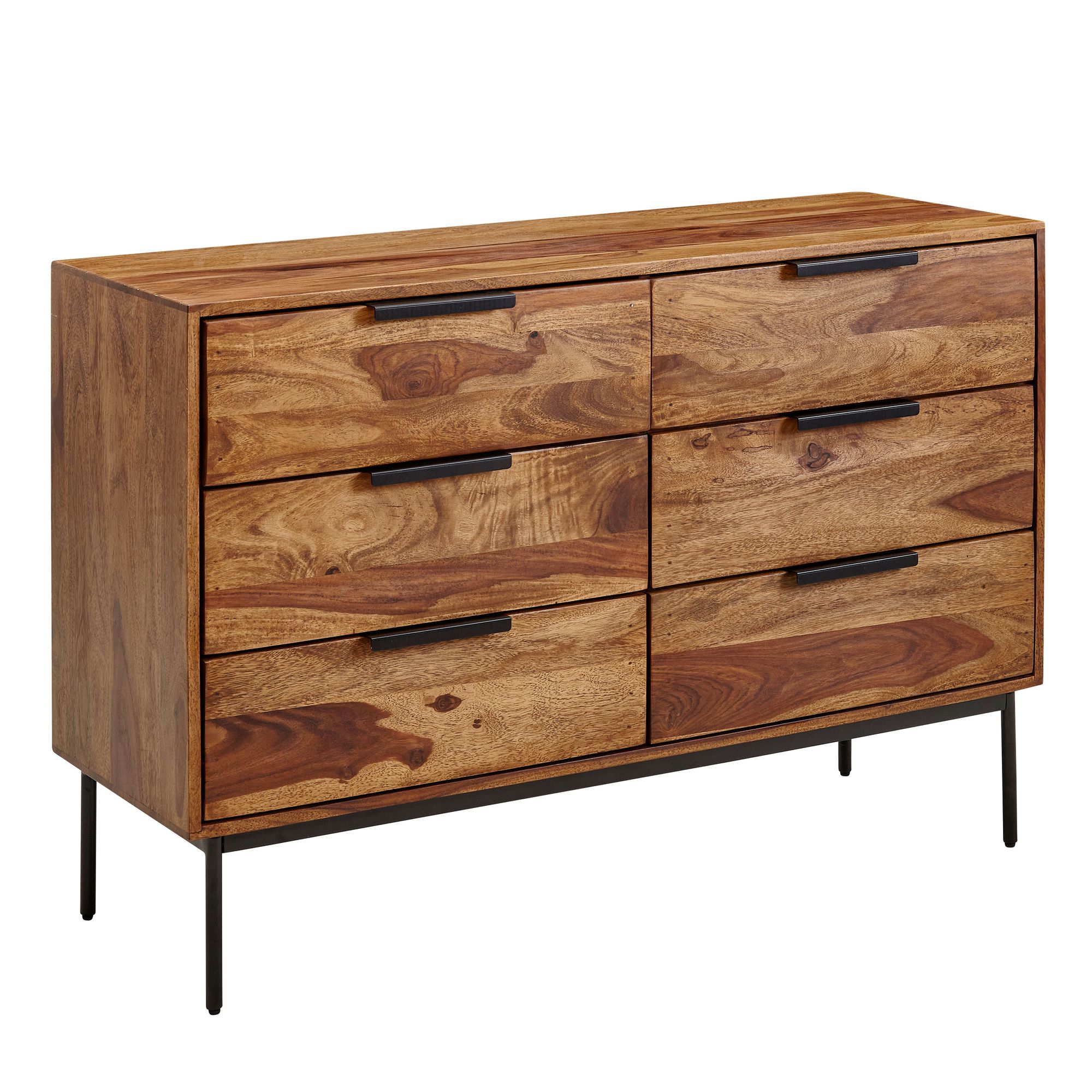 Kommode 117x80x42 Cm Massivt Sheeshamtræ
