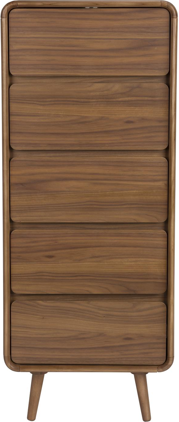 Kommode Zuiver Rise   Asketræ Valnød Med   Skuffer H112ã B45ã D40 Cm
