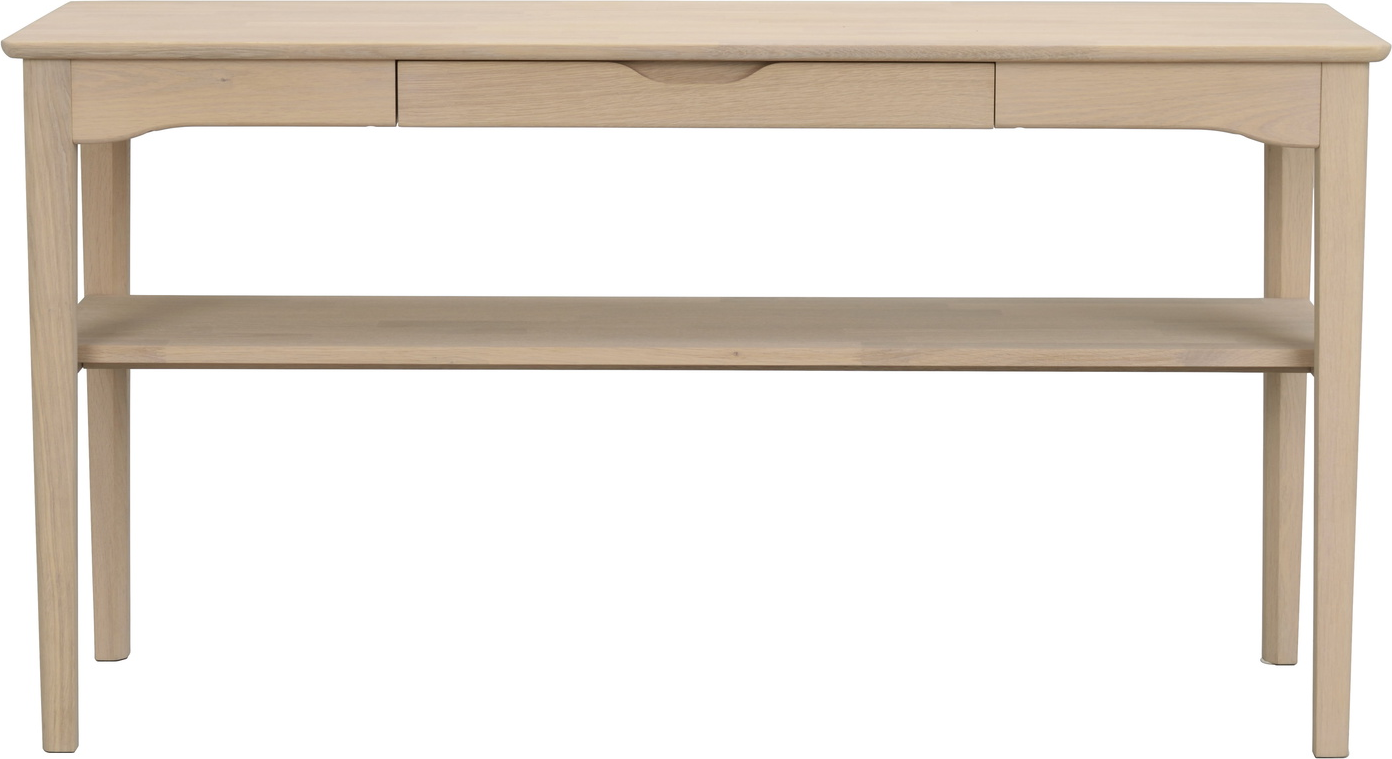 Konsolbord Rowico Markham   Hvidkalket Olieret Massiv Egetræ  Fsc-certificeret L140   D40 Cm