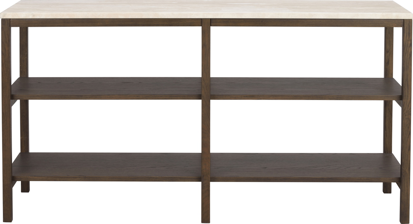 Konsolbord Rowico Orwel   Massivt Italiensk Travertin Og Fsc-eg 140x40x75 Cm