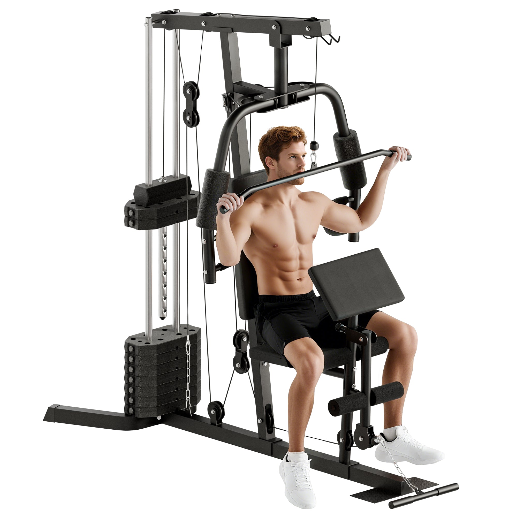 Kraftværk Med 45 Kg Vægtblok 180   108   200 Cm Stål Sort