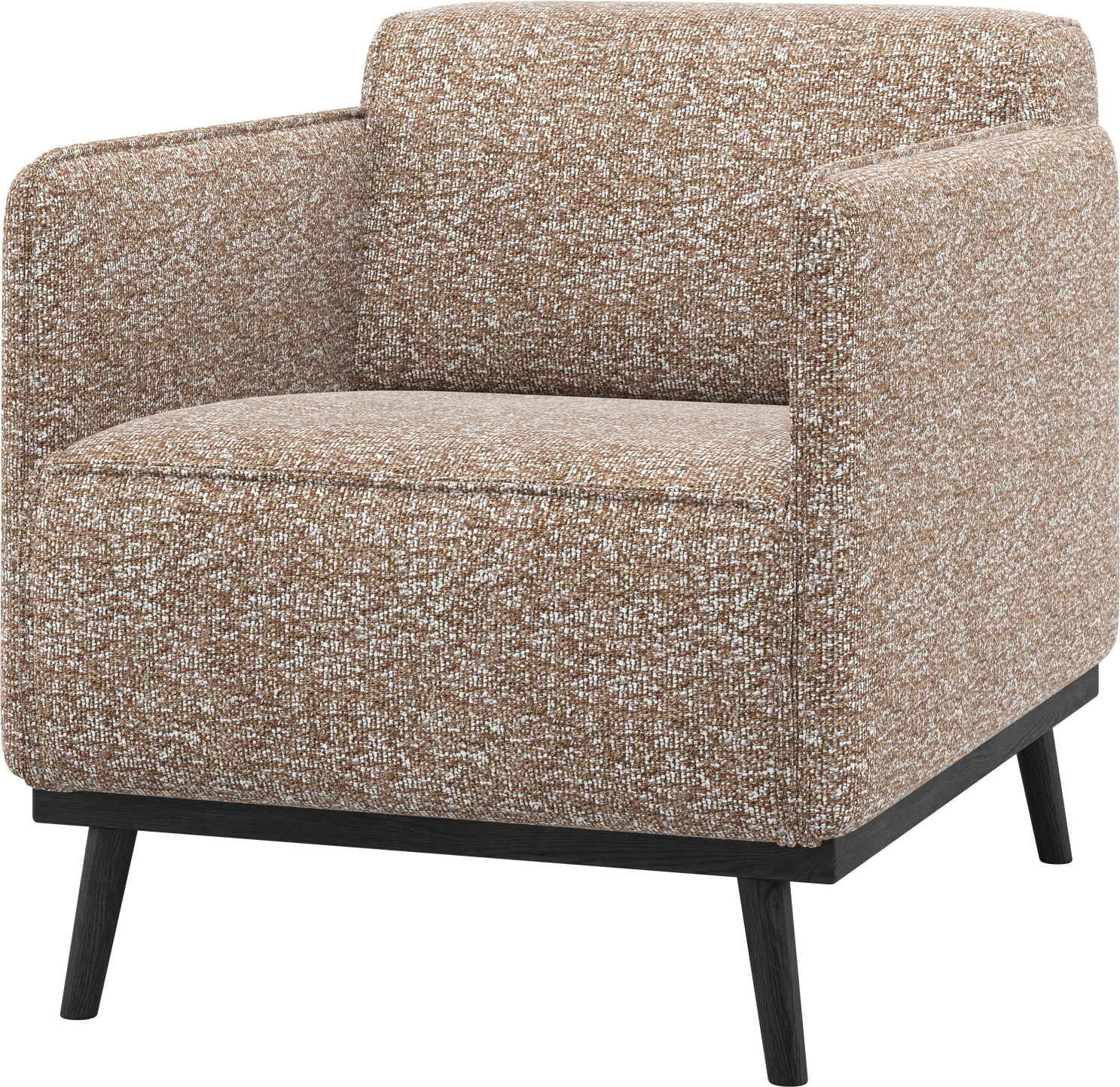 Lænestol  Loungestol Woood Statement  Lysbrun Melange Benson-stof 100  Polyester  H77ã B72ã D93 Cm