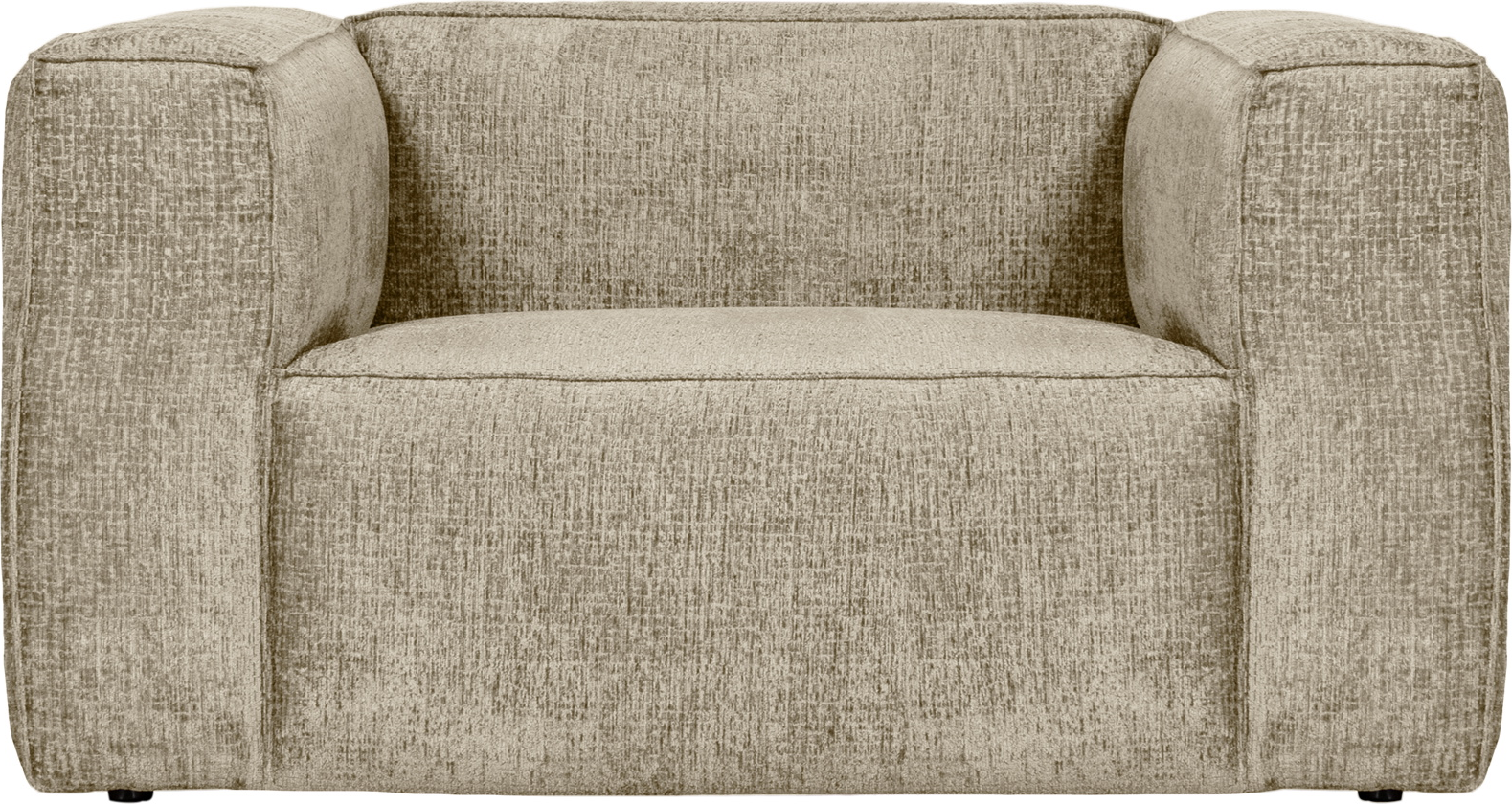 Lænestol Woood Bean Polstret Strukturvelour Creme H74   B98   L146 Cm