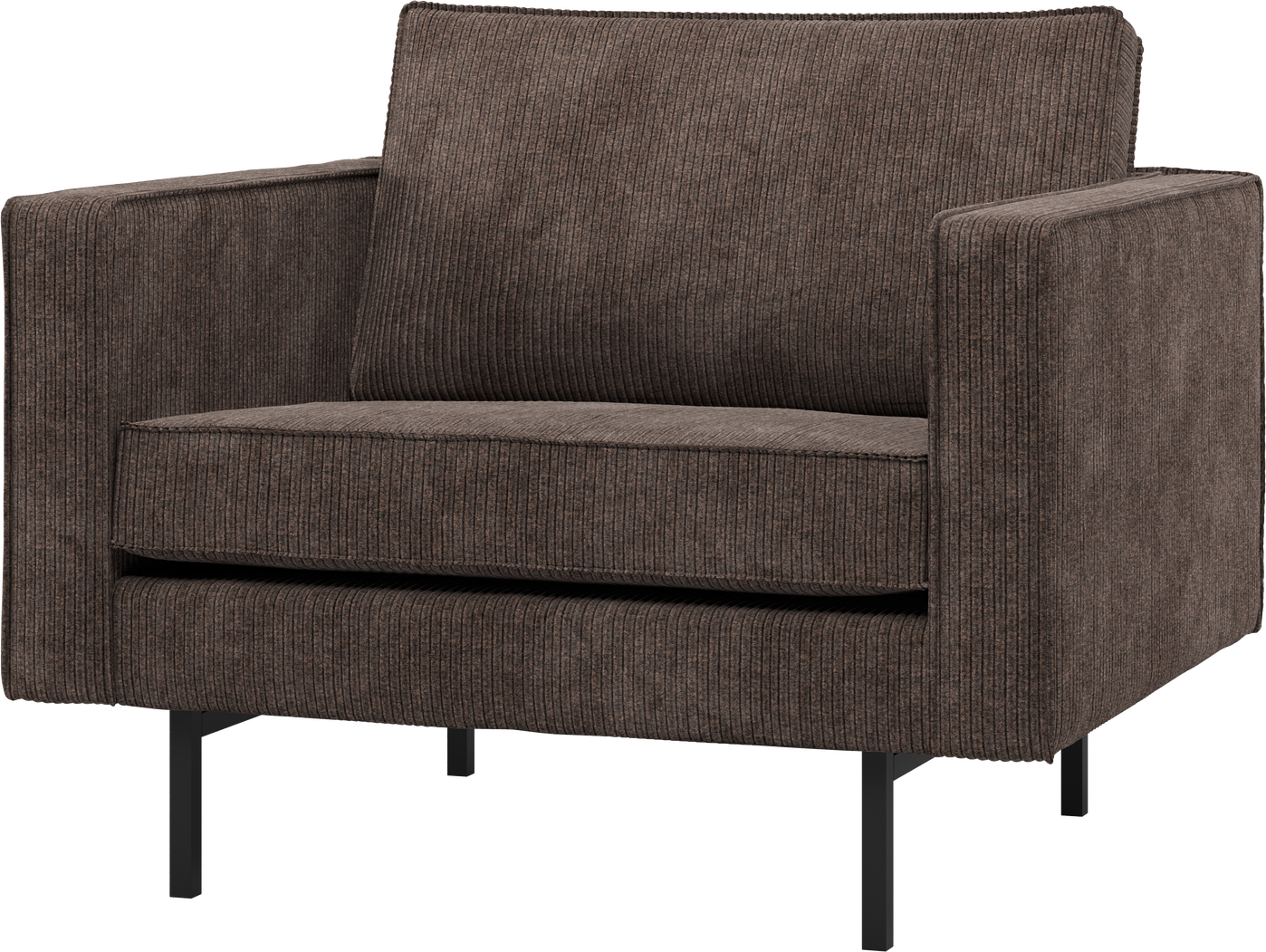 Lænestol Woood Rodeo  Brun Ribstof  100  Polyester  Veloursagtig  H85ã B105ã D86 Cm