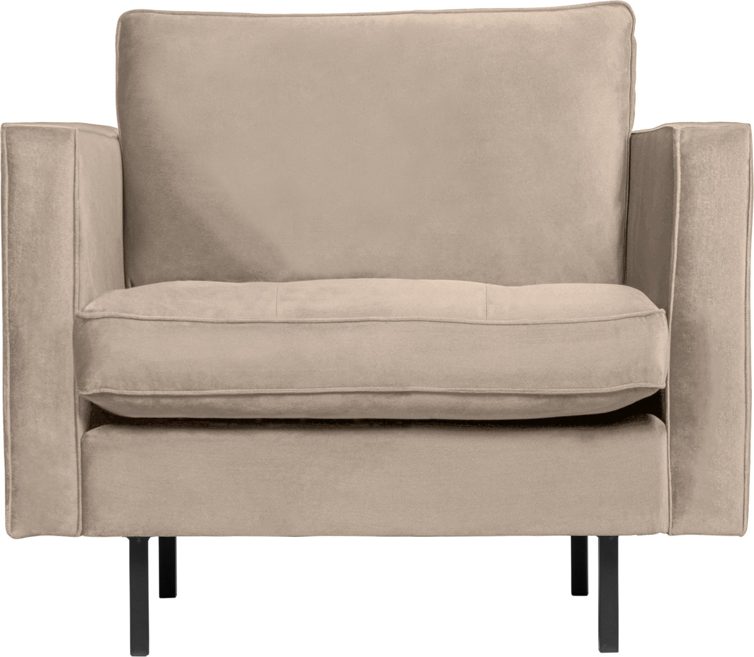 Lænestol Woood Rodeo Classic  Grøn Velour Khaki  Quiltet Siddehynde  Slanke Metalben  Fast Rummelig Siddekomfort