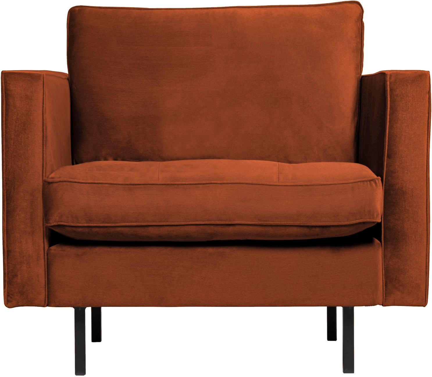 Lænestol Woood Rodeo Classic Jarra-velour Rust  Quiltet Sæde  H83 B98 D88 Cm