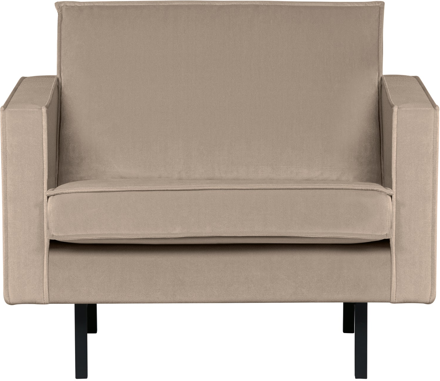 Lænestol Woood Rodeo  Khaki Velour Fløjl  Rummelig H85ã B105ã D86 Cm  Metalben