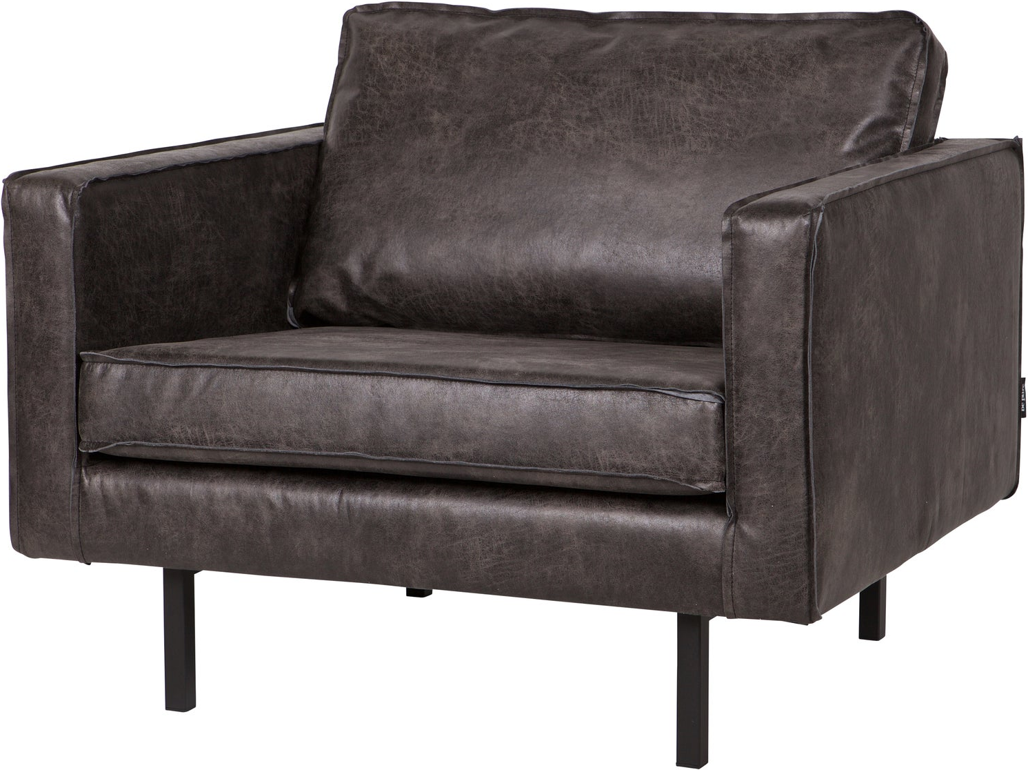 Lænestol Woood Rodeo Kunstlæder Ecoleather Sort Rummelig  Fast Siddekomfort  85x105x86 Cm
