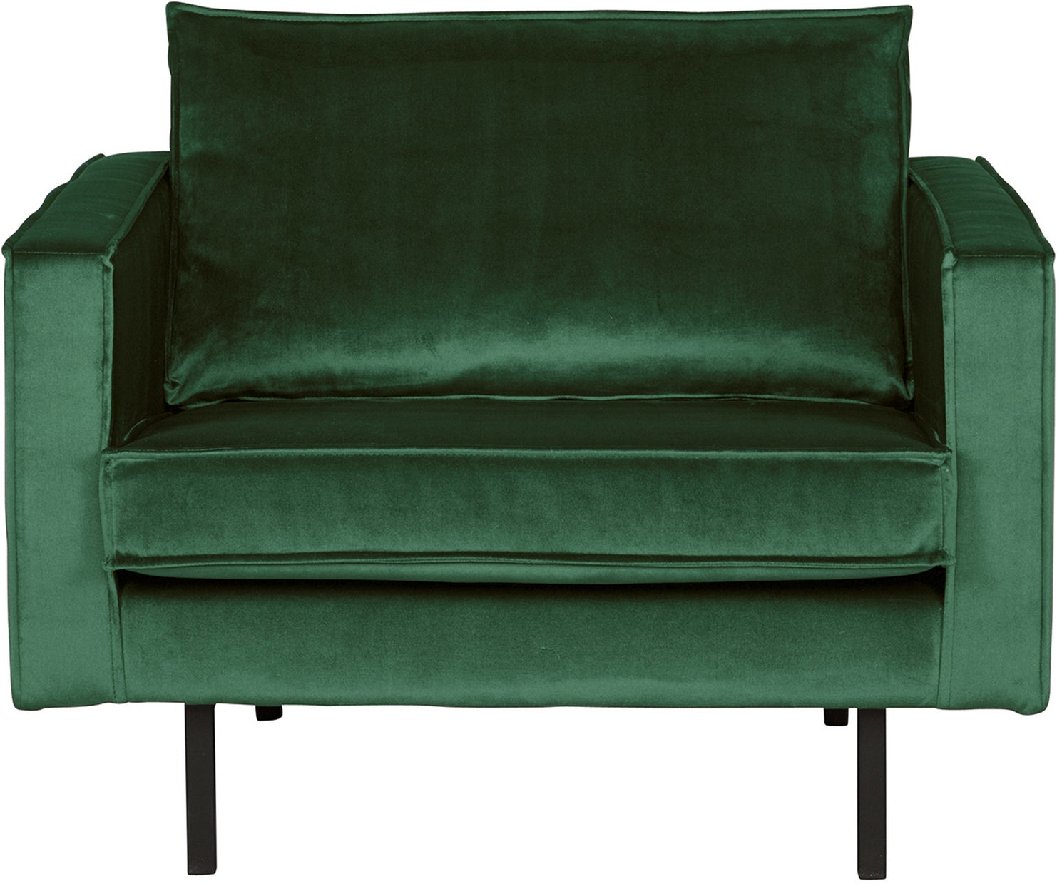 Lænestol Woood Rodeo Skovgrøn Velour H85xb105xd86 Cm Rummelig  Løse Hynder