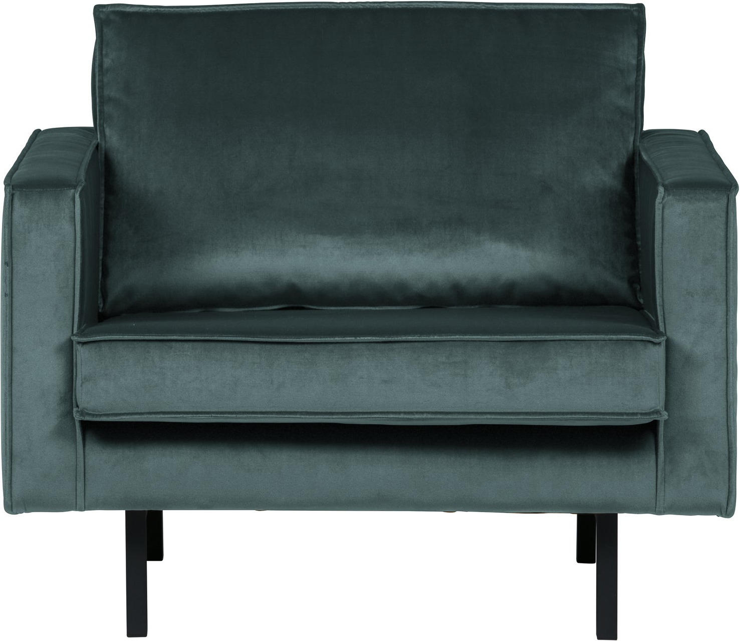 Lænestol Woood Rodeo  Teal Jarra Velour  Rummelig 50er-inspireret Design  H85xb105xd86 Cm