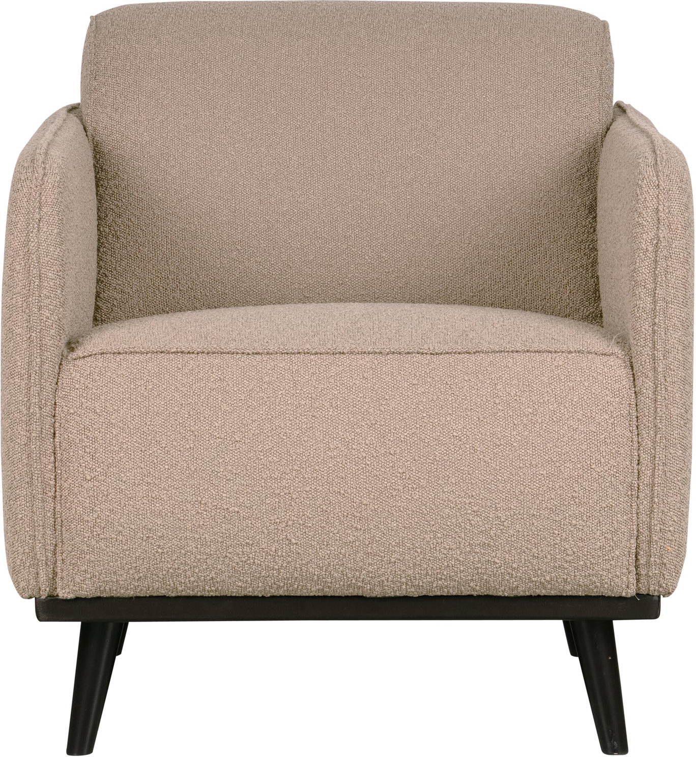 Lænestol Woood Statement  Beige Bouclé 100  Polyester  Bonell-fjedre  H77ã B72ã D93 Cm