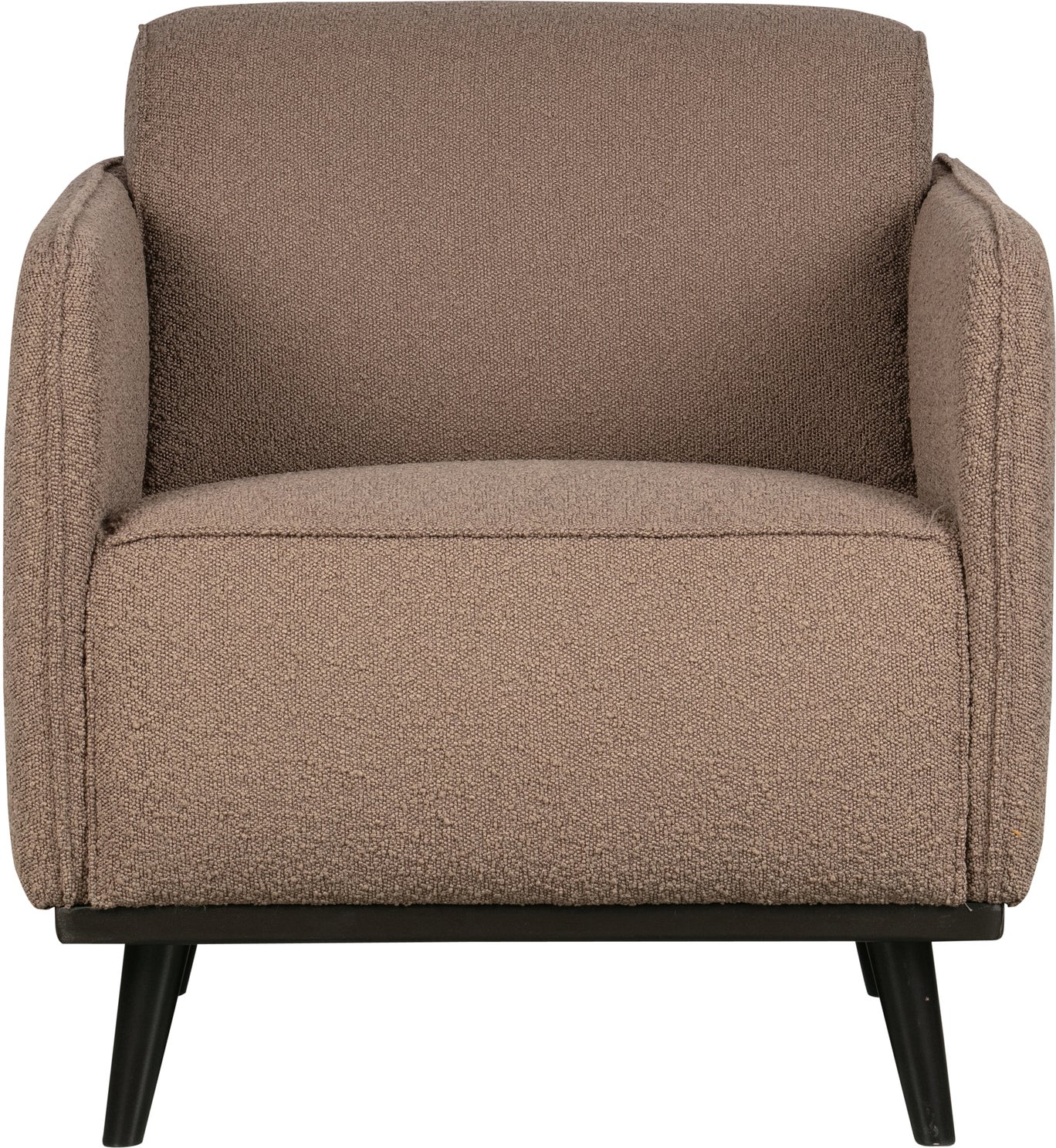 Lænestol Woood Statement  Bouclé Nougat  Massivt Træ Stel  Høj Komfort H77ã B72ã D93 Cm