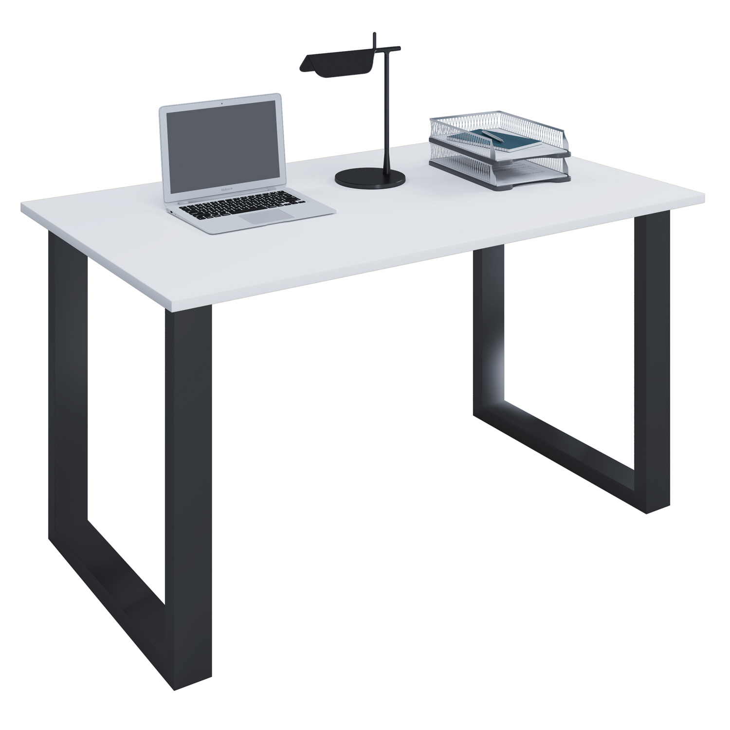 Lona  -feet Skrivebord Hvid Træ Og Sort Metal  140x80