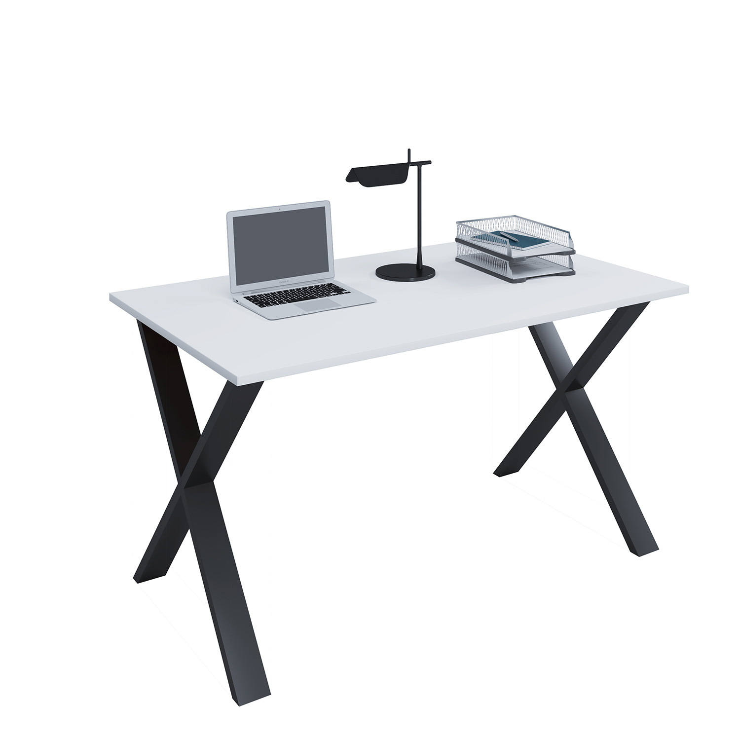 Lona  -feet Skrivebord Hvid Træ Og Sort Metal  140x50