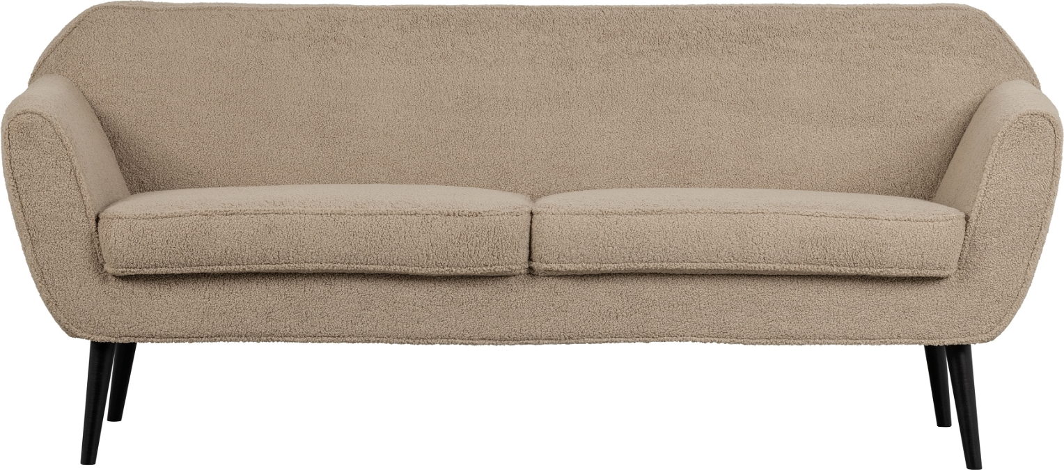 Loungesofa Woood Rocco   Sandfarvet Teddystof  Fsc-træ  187ã 82ã 75 Cm