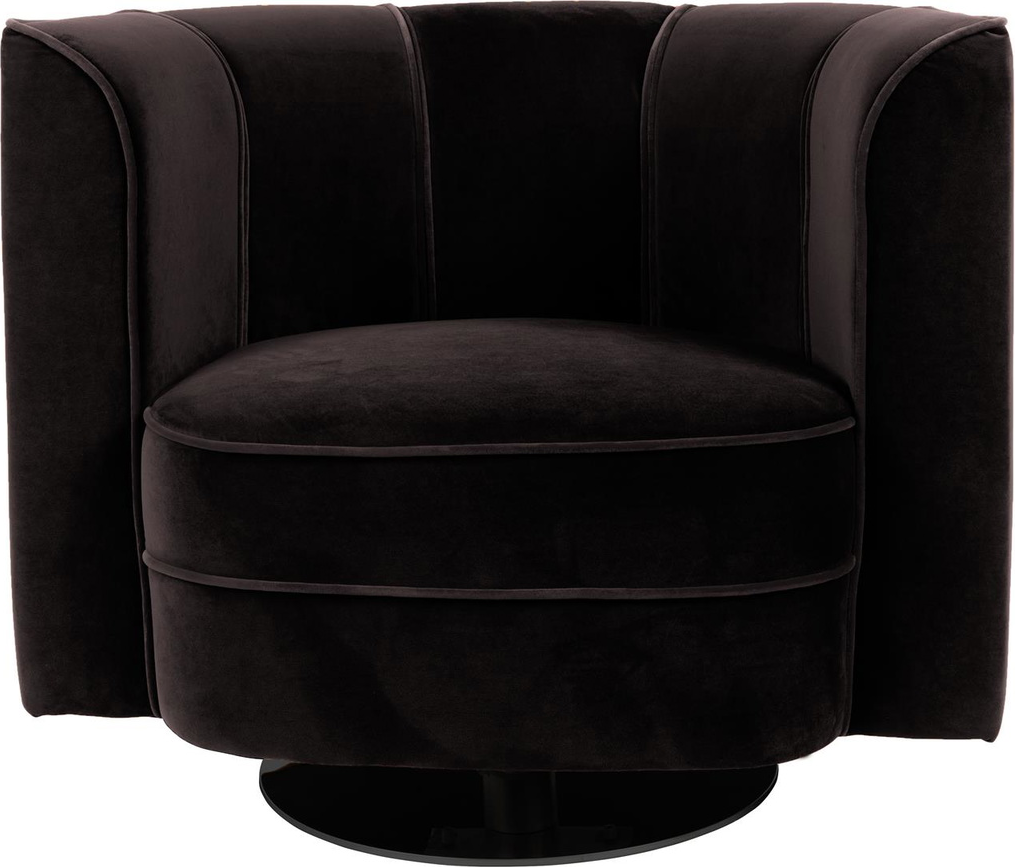 Loungestol Dutchbone Flower   Kulsort Stof Med Drejefunktion H76xb86xl74