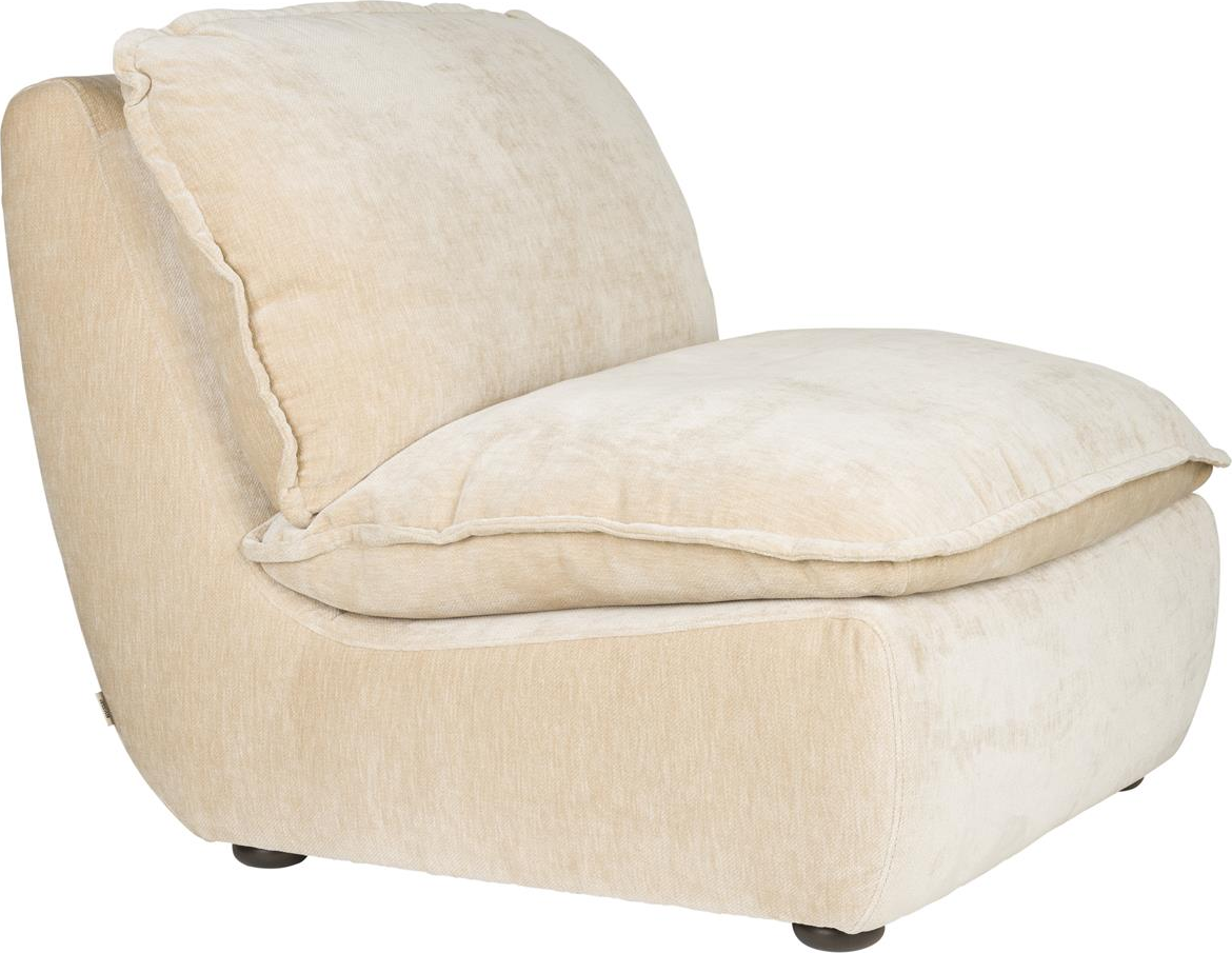 Loungestol Dutchbone Radley Perlemor Polyester Polstring Fyrretræ Gummitræ Ben Vintage Charme Ergonomisk Form