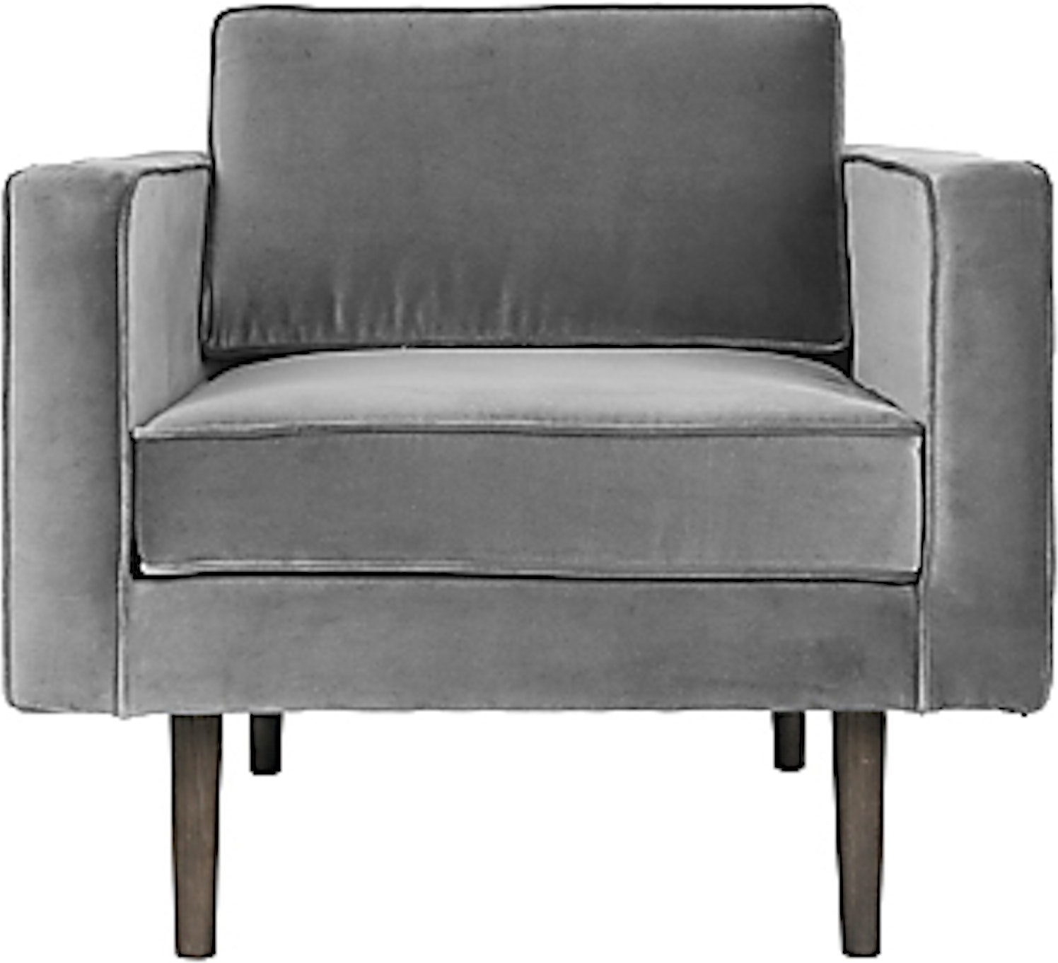 Loungestol  Lænestol Broste Copenhagen Wind Grå Velour H74xb84xd88 Cm