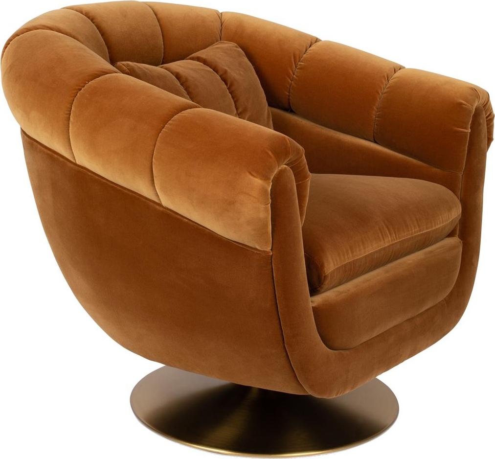 Loungestol Lænestol Dutchbone Member   Stof H79xb82xd88 Cm Rødbrun