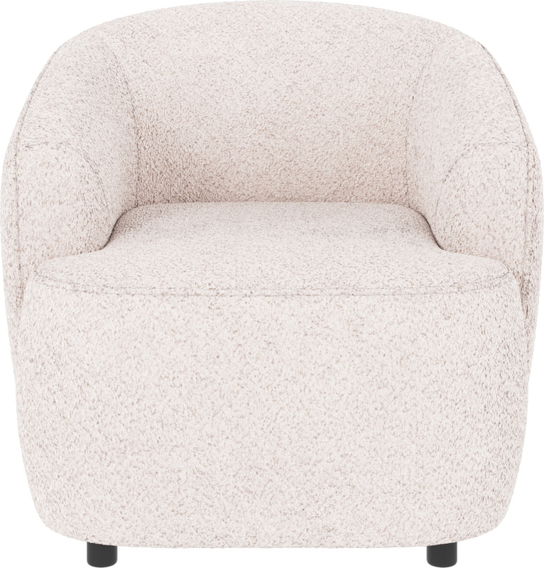 Loungestol Lænestol Rowico Dermot  Bouclé Hvid Polyester  Fsc-mix Træramme  Nosag-fjedre  H77   B85   D90 Cm