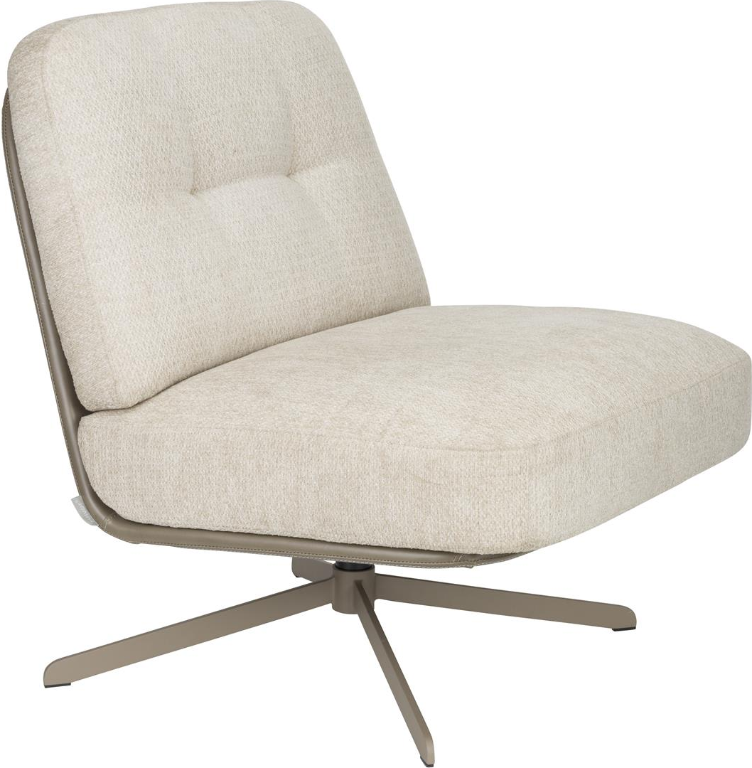 Loungestol Zuiver Benjamin  Lysgrå Polyester  Jernbase  87x77x86 Cm