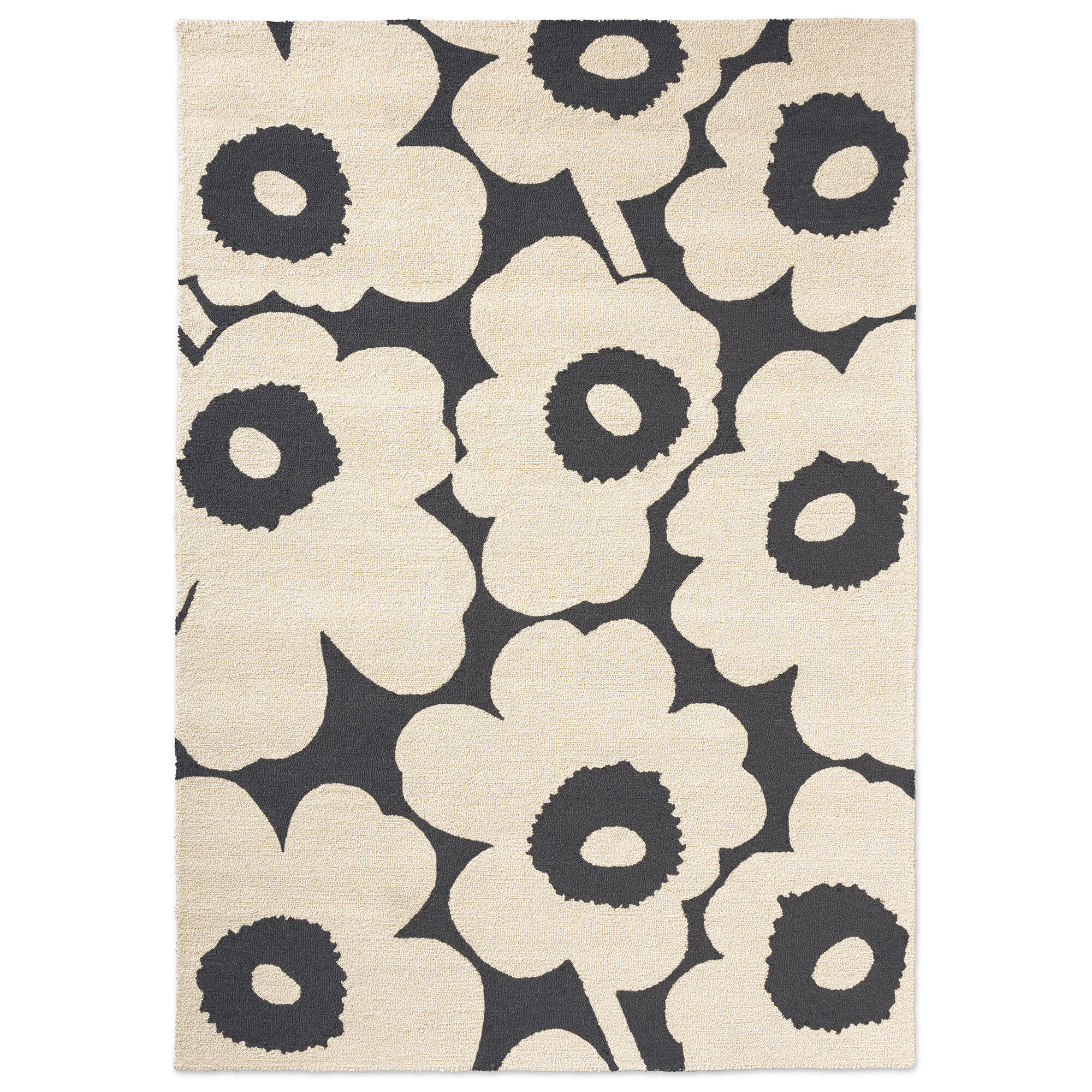 Marimekko Unikko Udendørsmåtte 250   350 Cm  Grå Creme