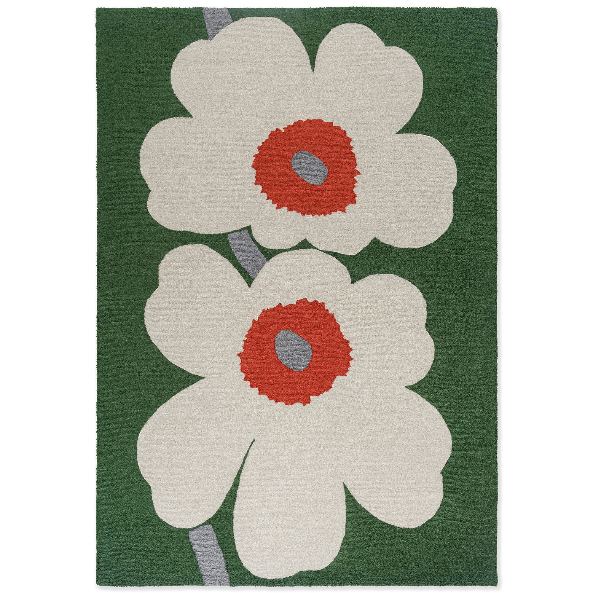 Marimekko Unikko   60-års Jubilæumsudendørstæppe  250   350 Cm  Grøn