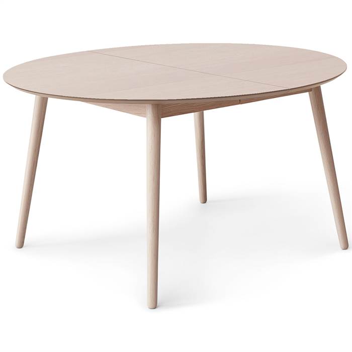 Meza By Hammel Spisebord Round  :135 Cm  Eg Finér Ben   Hvidpigm  Eg