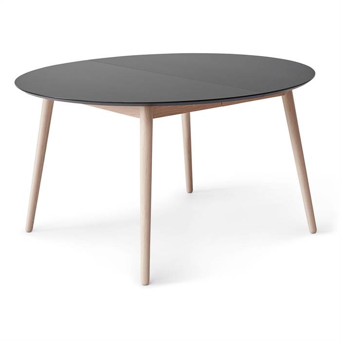 Meza By Hammel Spisebord Round  :135 Cm  Grafit Antifinger Laminat Ben   Hvidpigm  Eg