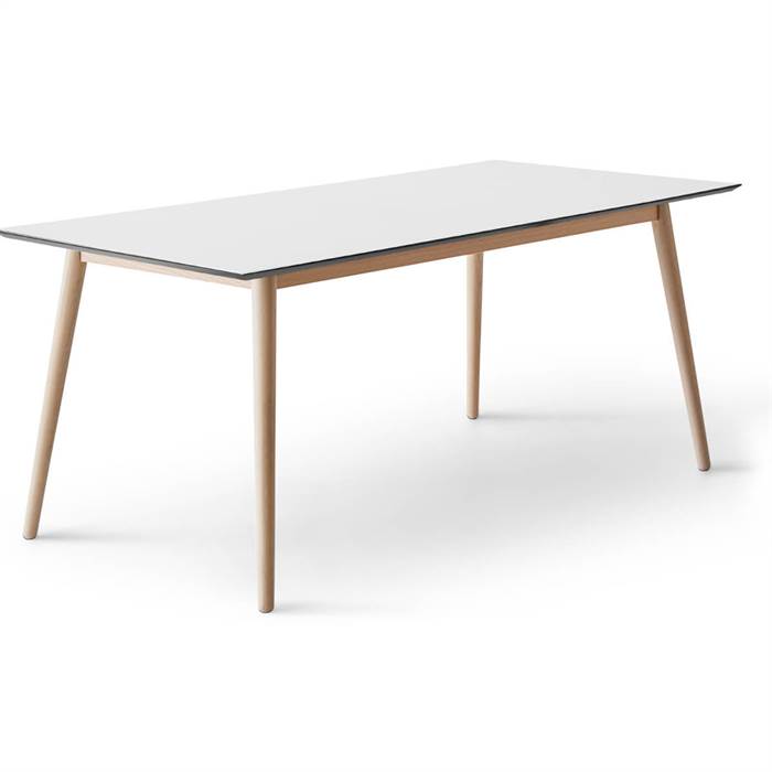 Meza By Hammel Spisebord Square 165   90 Cm  Hvid Laminat Ben   Hvidpigm  Eg