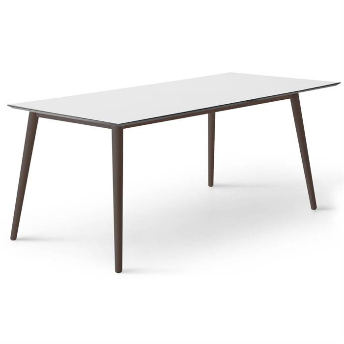 Meza By Hammel Spisebord Boat 165   90 Cm  Hvid Laminat Ben   Sort Bejdset Eg