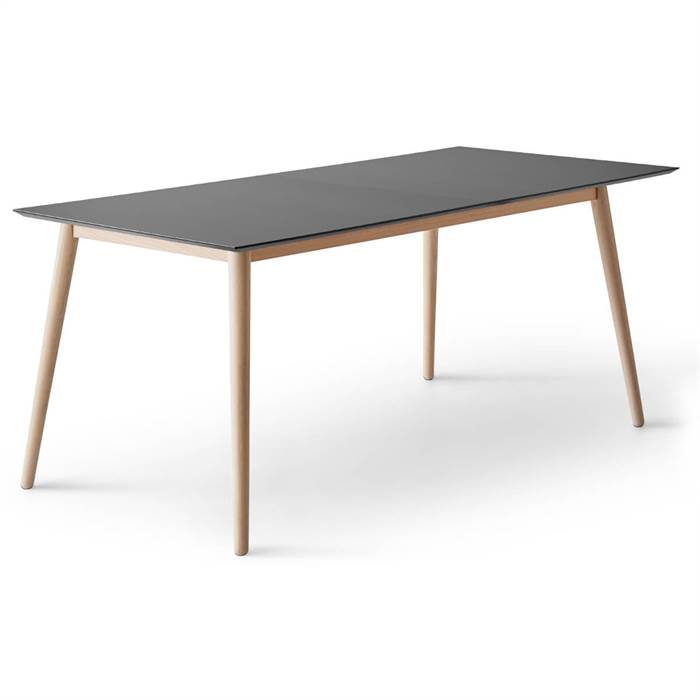 Meza By Hammel Spisebord Square 165   90 Cm  Sort Antifinger Laminat Ben   Hvidpigm  Eg