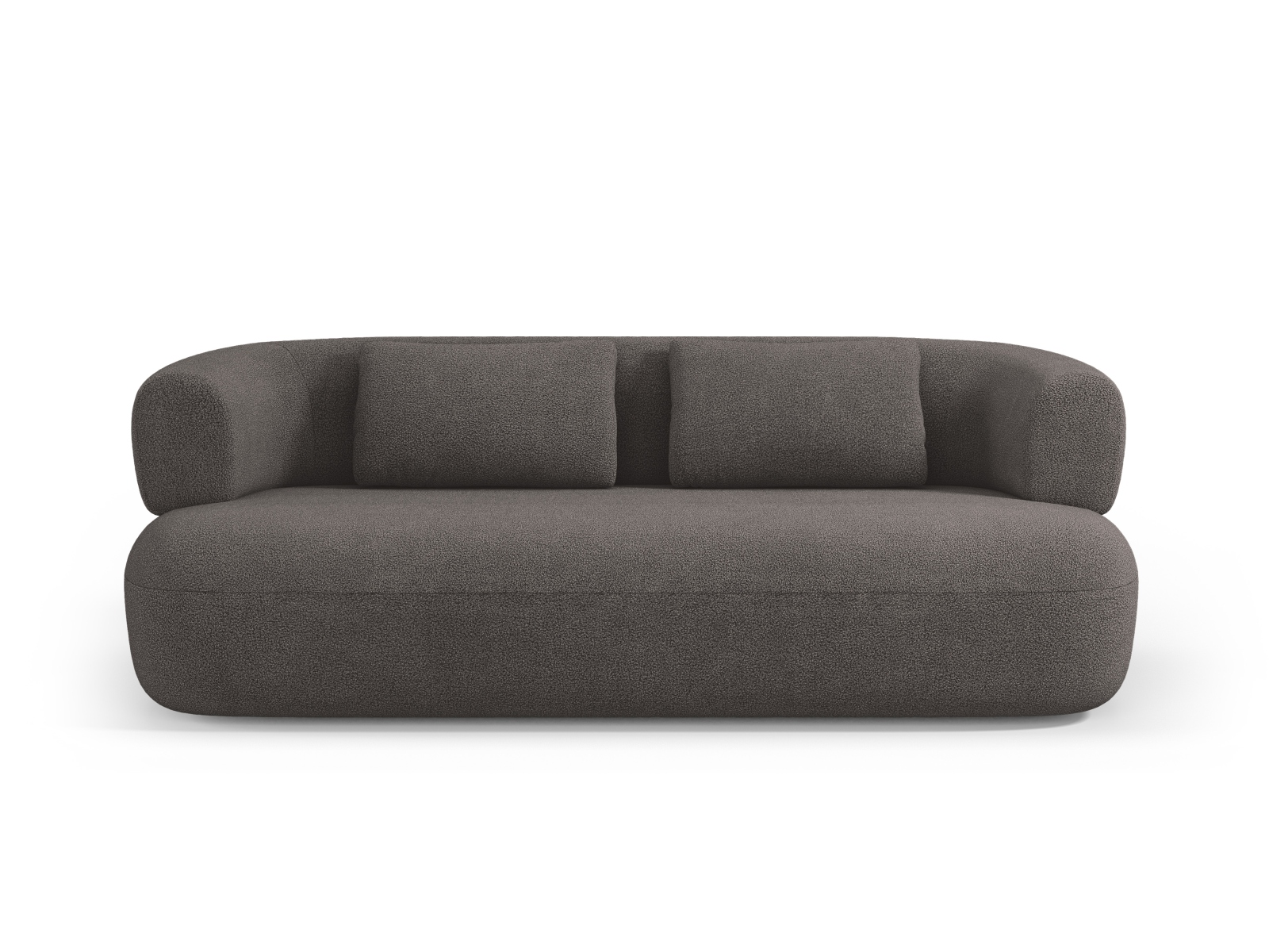 Micadoni Jenny Sofa    Sæder Grå Bouclé Og Sort Plast