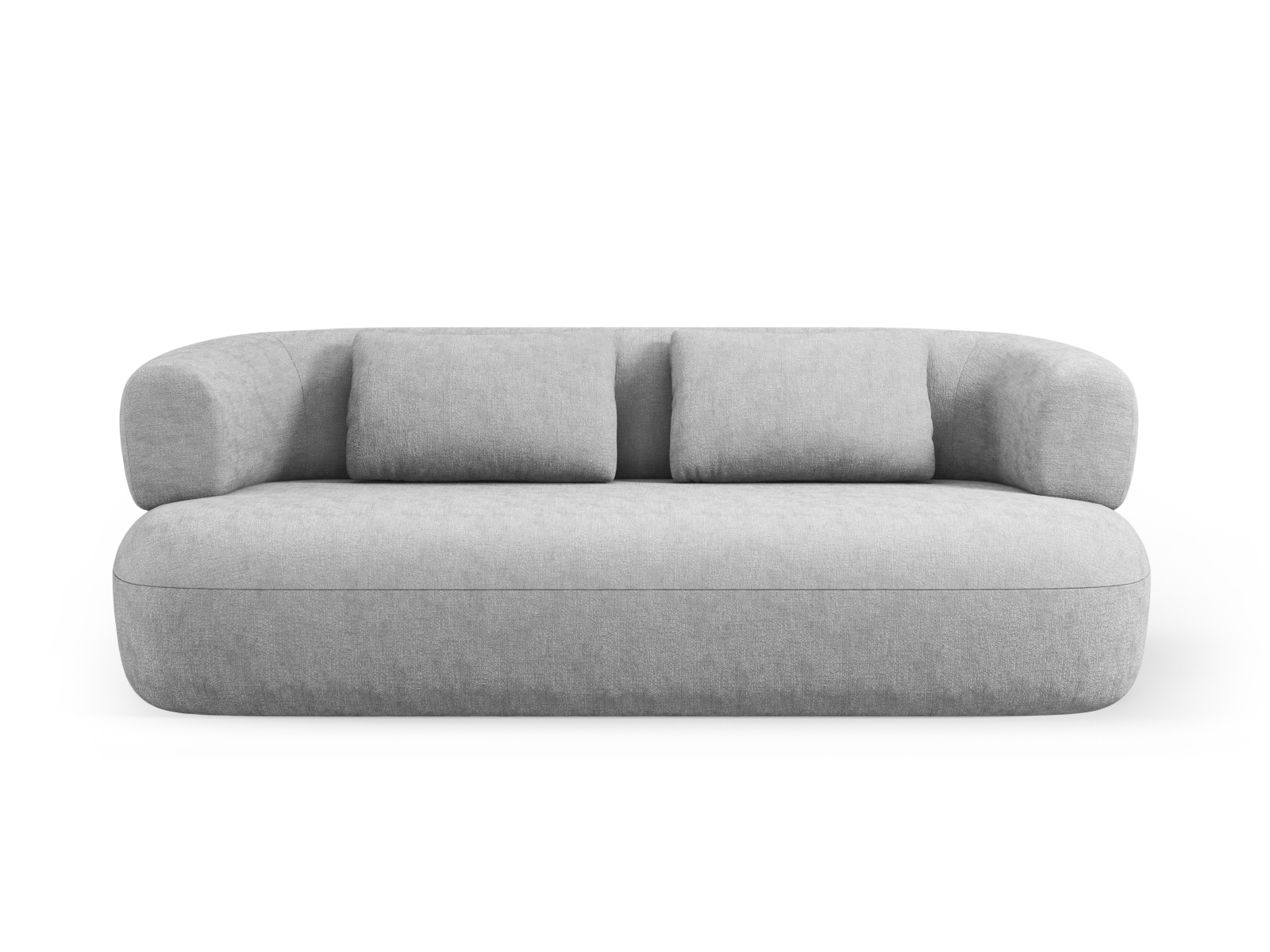 Micadoni Jenny Sofa    Sæder Sølv Chenille Og Sort Plast