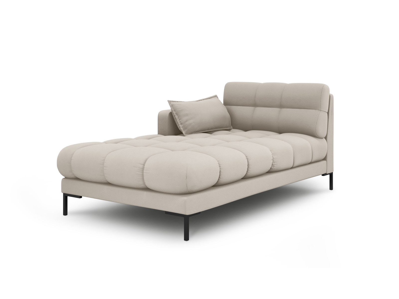 Micadoni Mamaia Chaiselong  Venstre Beige Stof Og Sort Metal  185x102x75