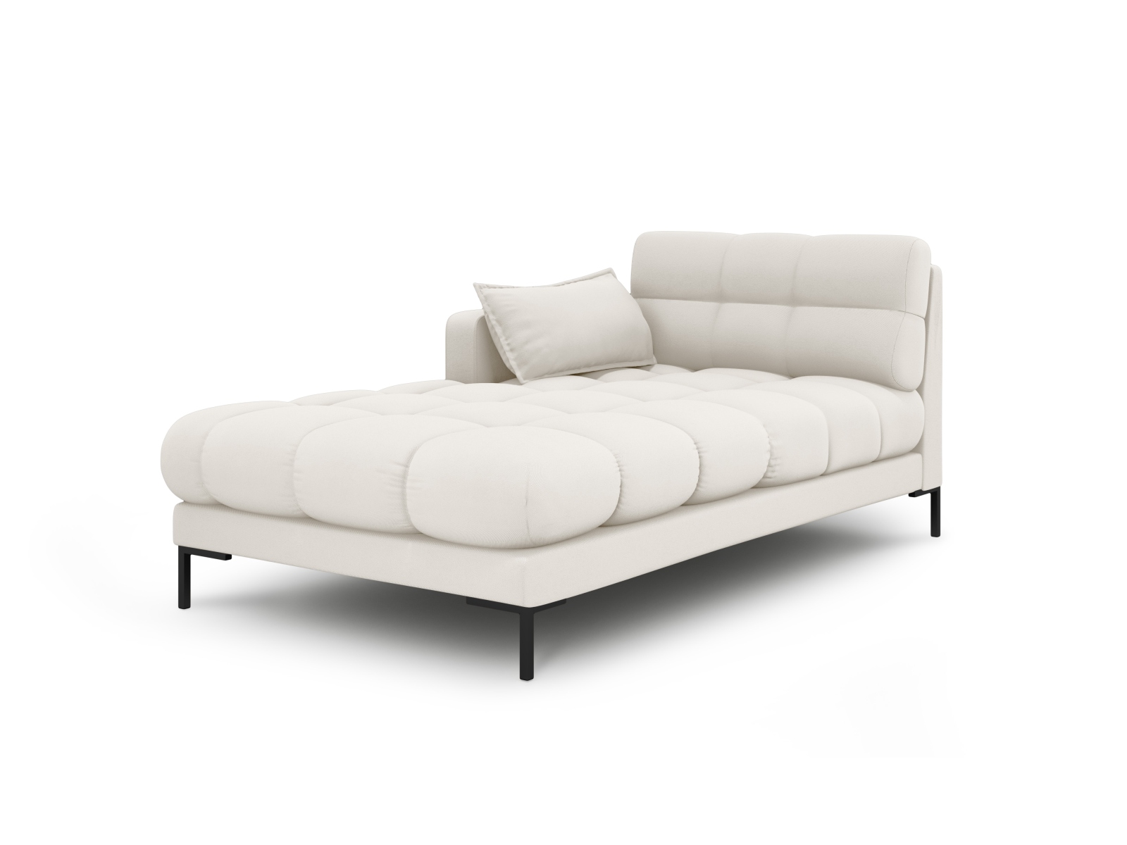 Micadoni Mamaia Chaiselong  Venstre Beige Stof Og Sort Metal  185x102x75