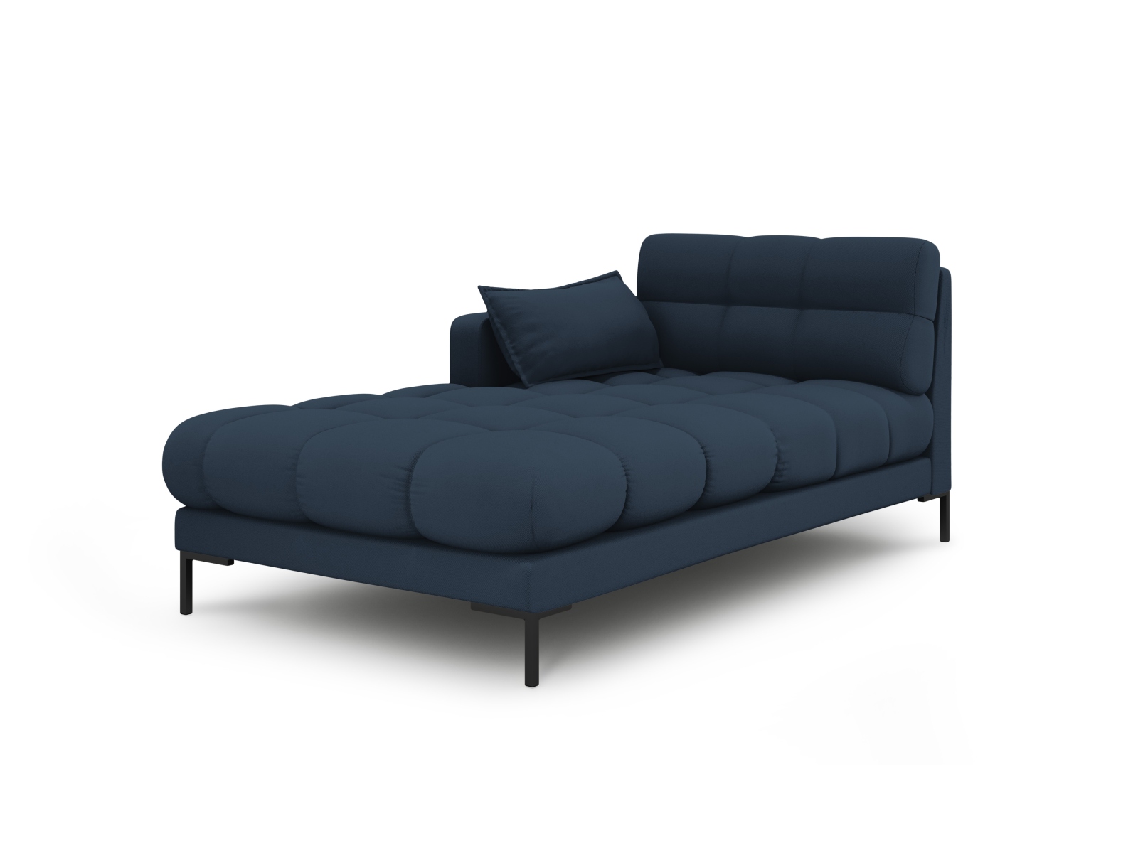 Micadoni Mamaia Chaiselong  Venstre Blå Stof Og Sort Metal  185x102x75
