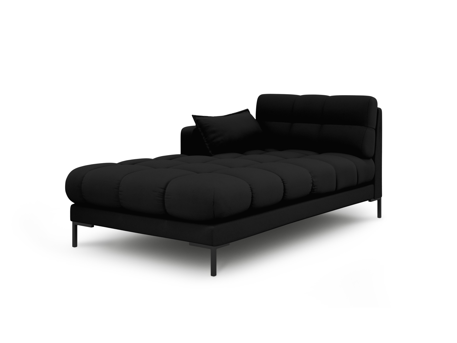 Micadoni Mamaia Chaiselong  Venstre Sort Stof Og Sort Metal  185x102x75
