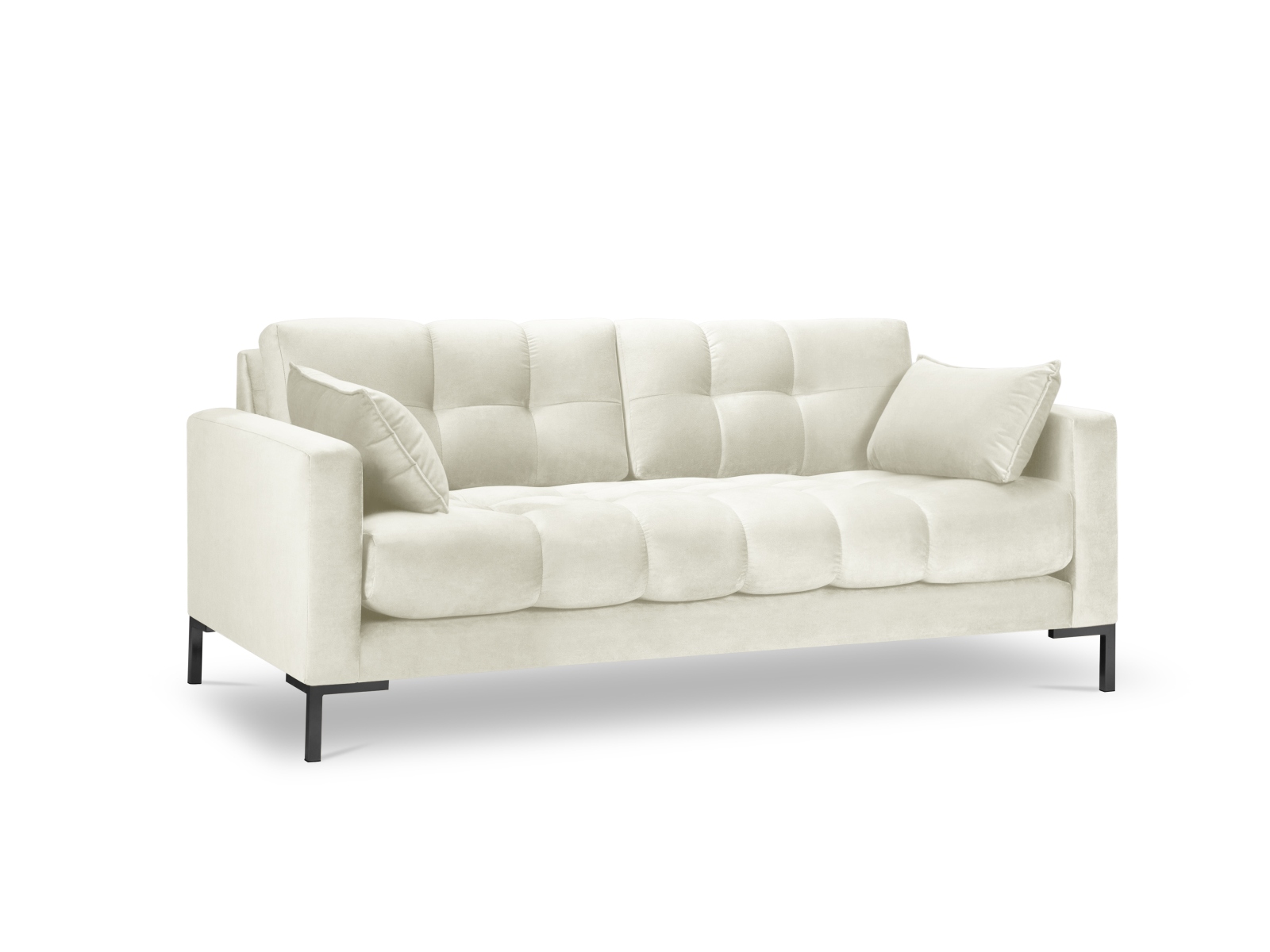 Micadoni Mamaia Sofa    Sæder Beige Fløjl Og Sort Metal