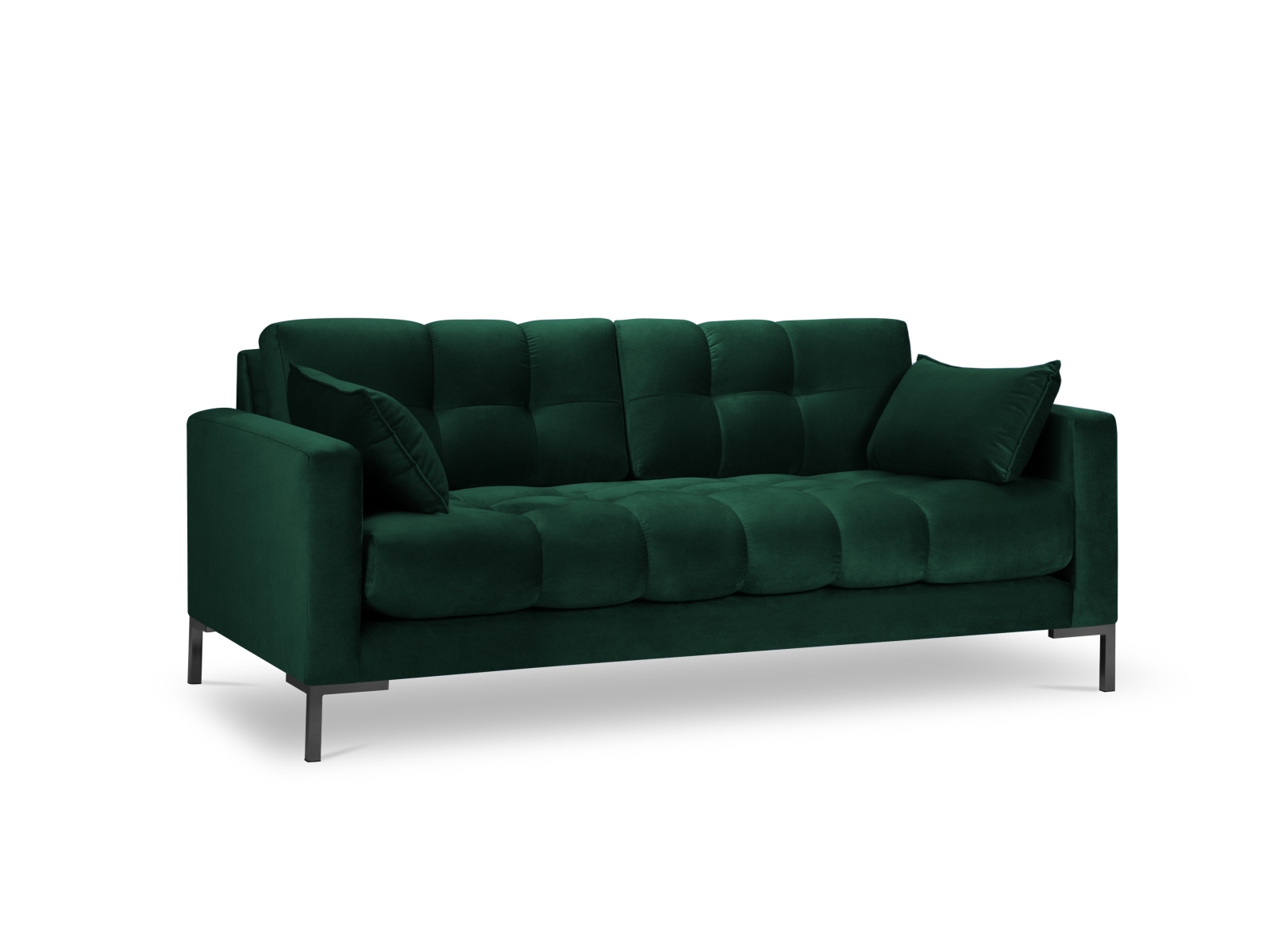 Micadoni Mamaia Sofa    Sæder Grøn Fløjl Og Sort Metal