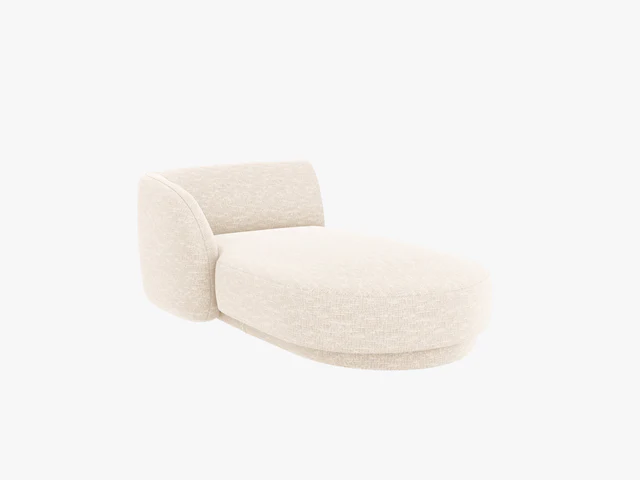 Micadoni Miley Chaiselong  Venstre Beige Chenille Og Sort Plast  150x95x70