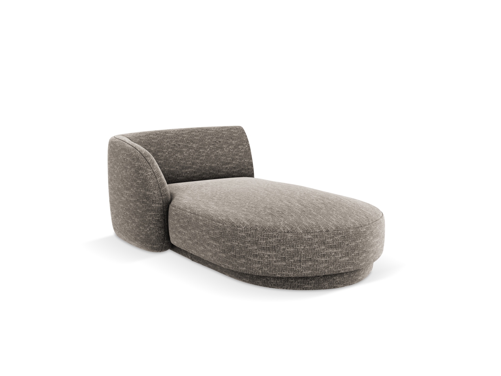 Micadoni Miley Chaiselong  Venstre Grå Chenille Og Sort Plast  150x95x70