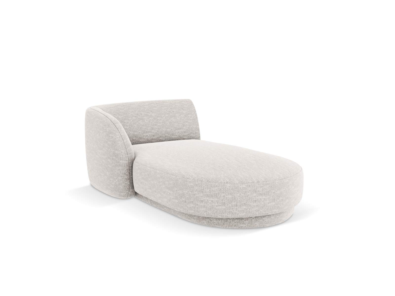 Micadoni Miley Chaiselong  Venstre Grå Chenille Og Sort Plast  150x95x70